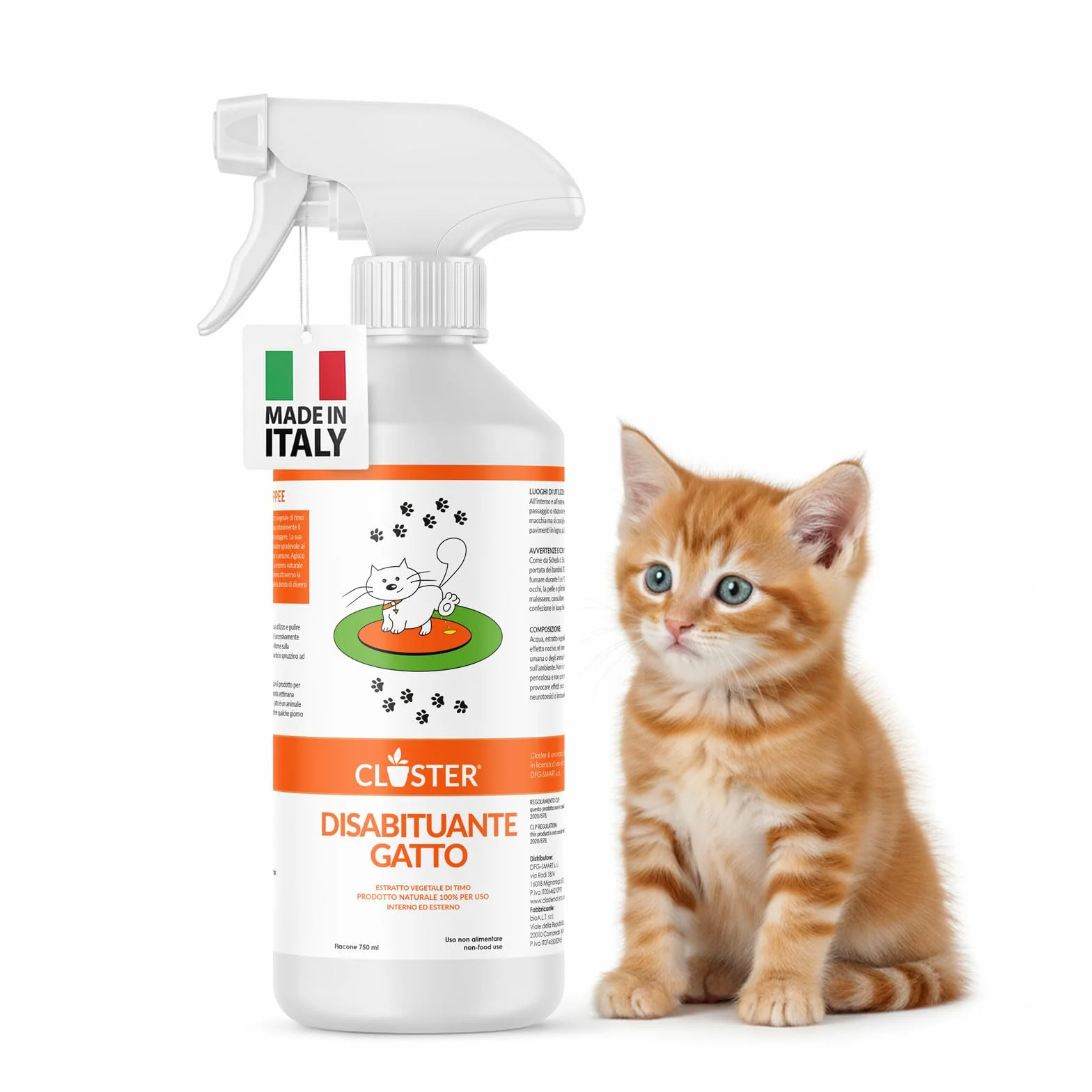 Désodorisant pour Chats 750 ML Spray Répulsif Végétal à Base de Thym Dissuasif pour Chats Intérieurs Extérieurs