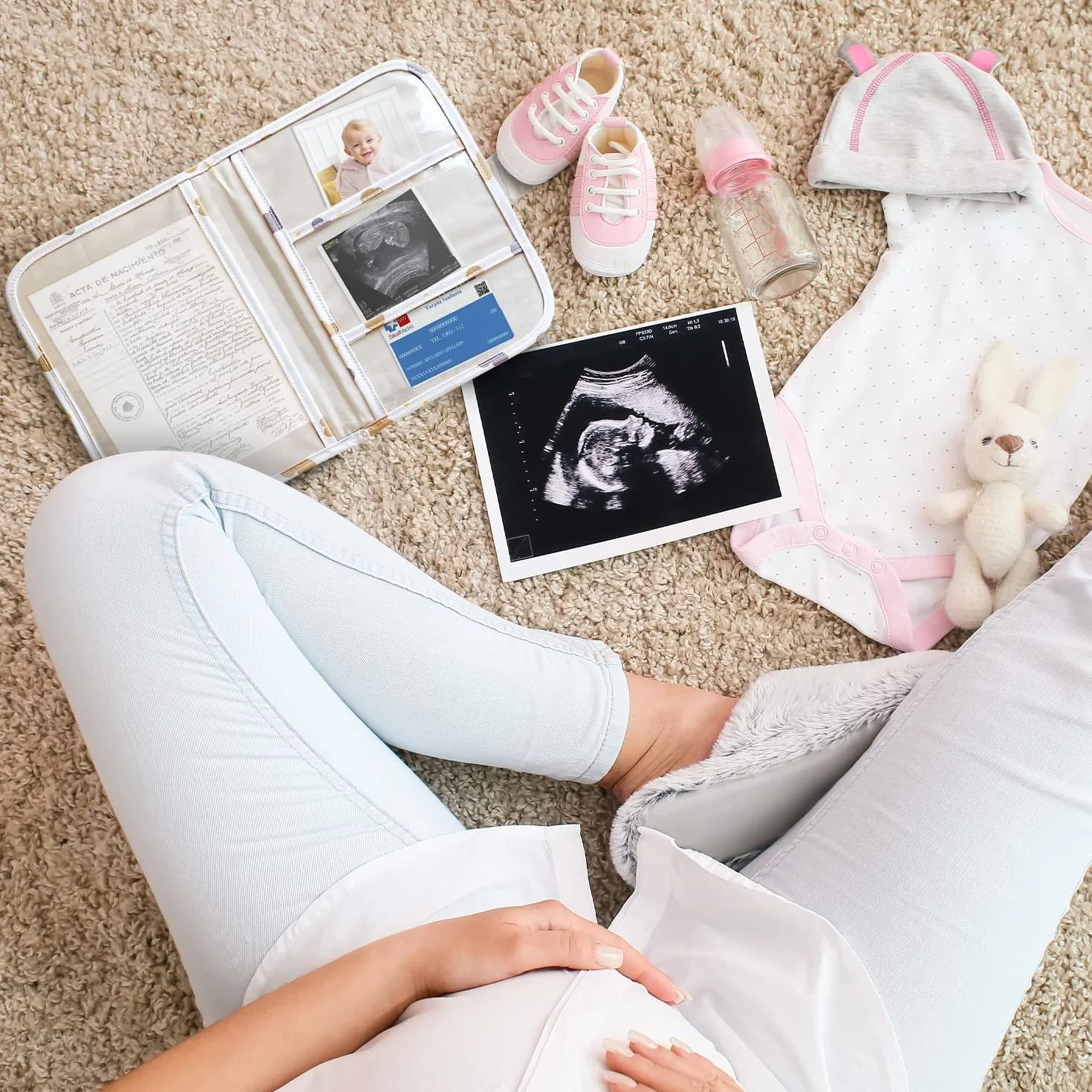 TENDS Protege carnet de sante bebe avec Porte document - Housse securite documents essentiels