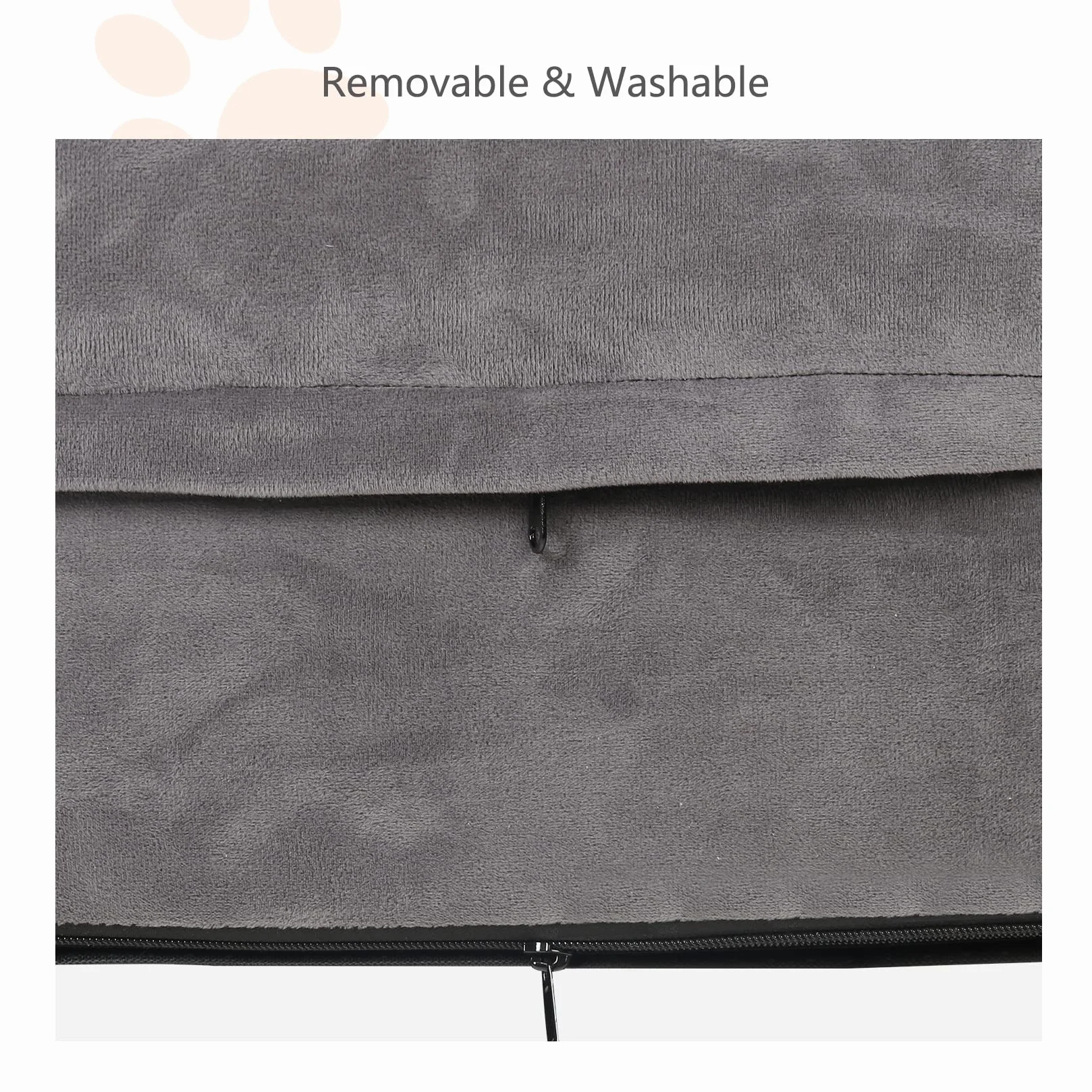 BingoPaw Housse de rechange pour lit de chien avec fermeture éclair lavable imperméable Gris XXL