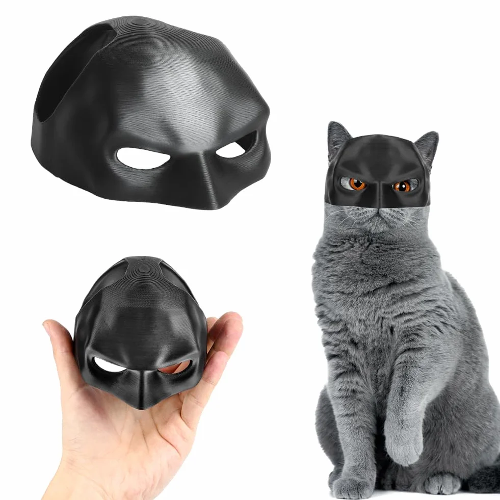 Aomig Masque Batman Déguisement Halloween Chat Accessoire Chauve-Souris Noir