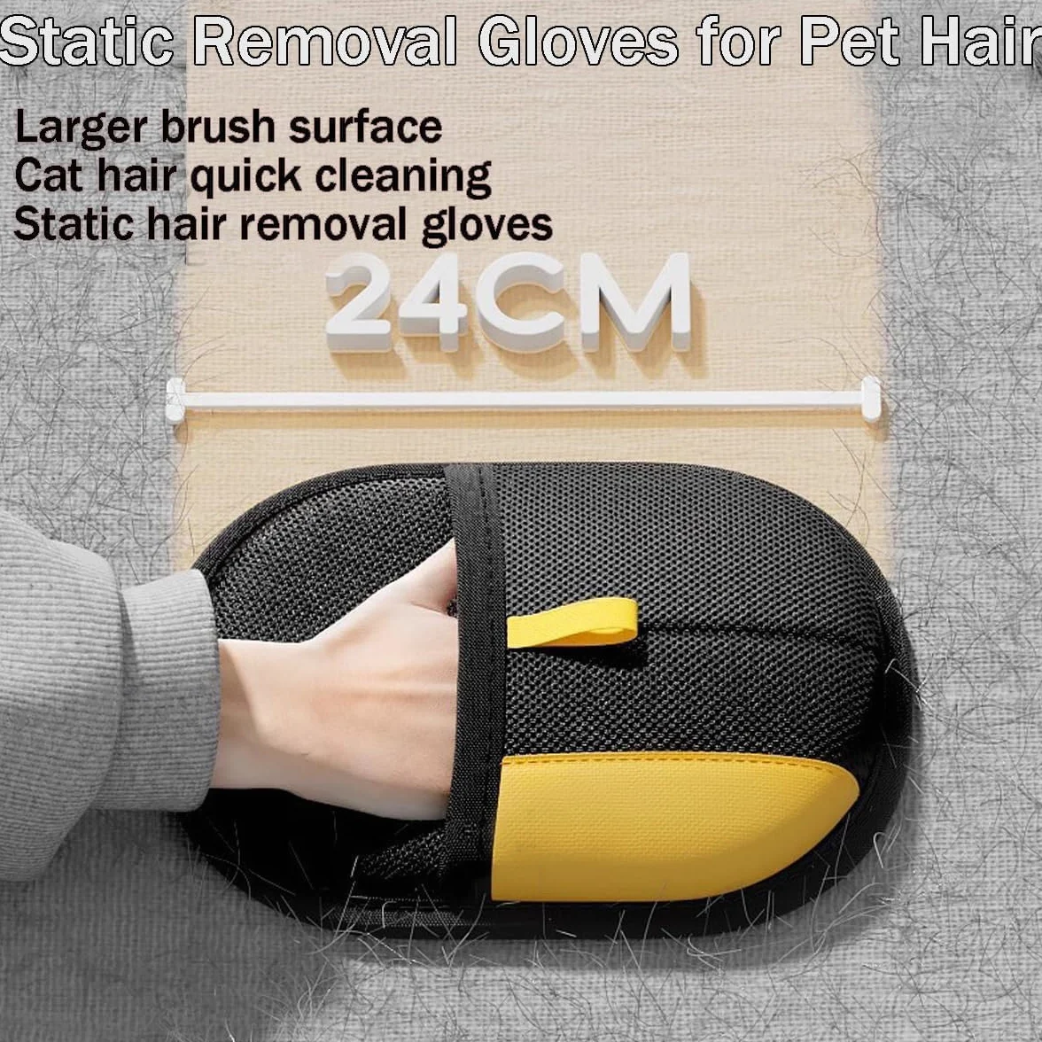 Gants de Toilettage Double Face Antistatiques 2026 pour Épilation Poils Animaux, Réutilisables Nettoyage Canapé Meuble Tapis Siège Auto (2PCS)