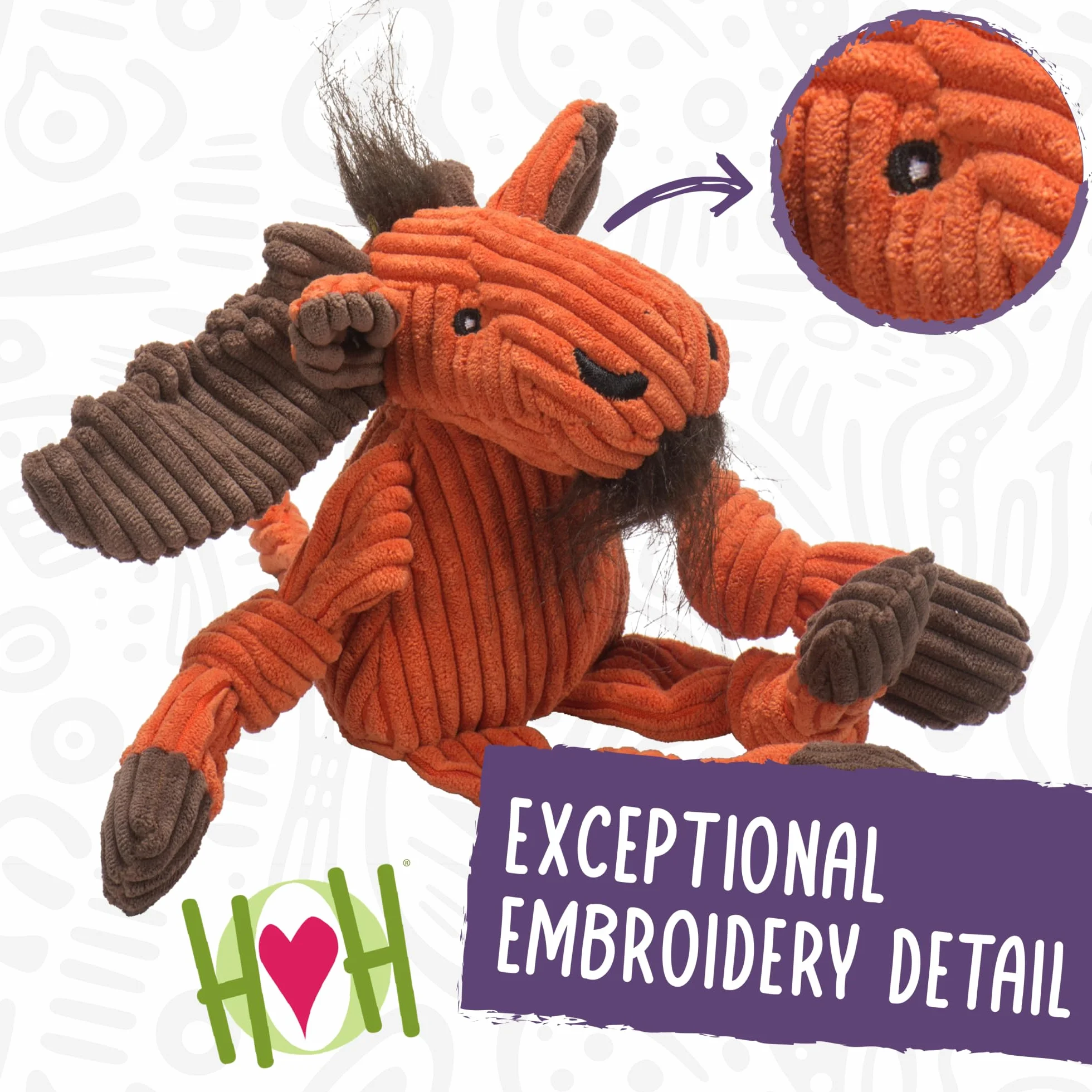 HuggleHounds 10523 Jouet en Peluche Velours côtelé Durable Singe Taille L