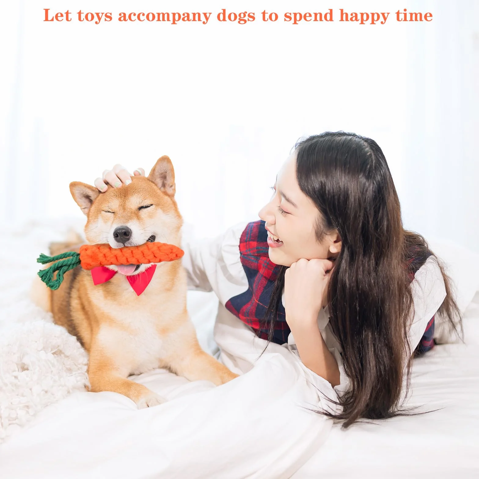 Jouets à Mâcher pour Chien Carotte, Corde Tressée en Coton Durable pour Petite et Moyenne