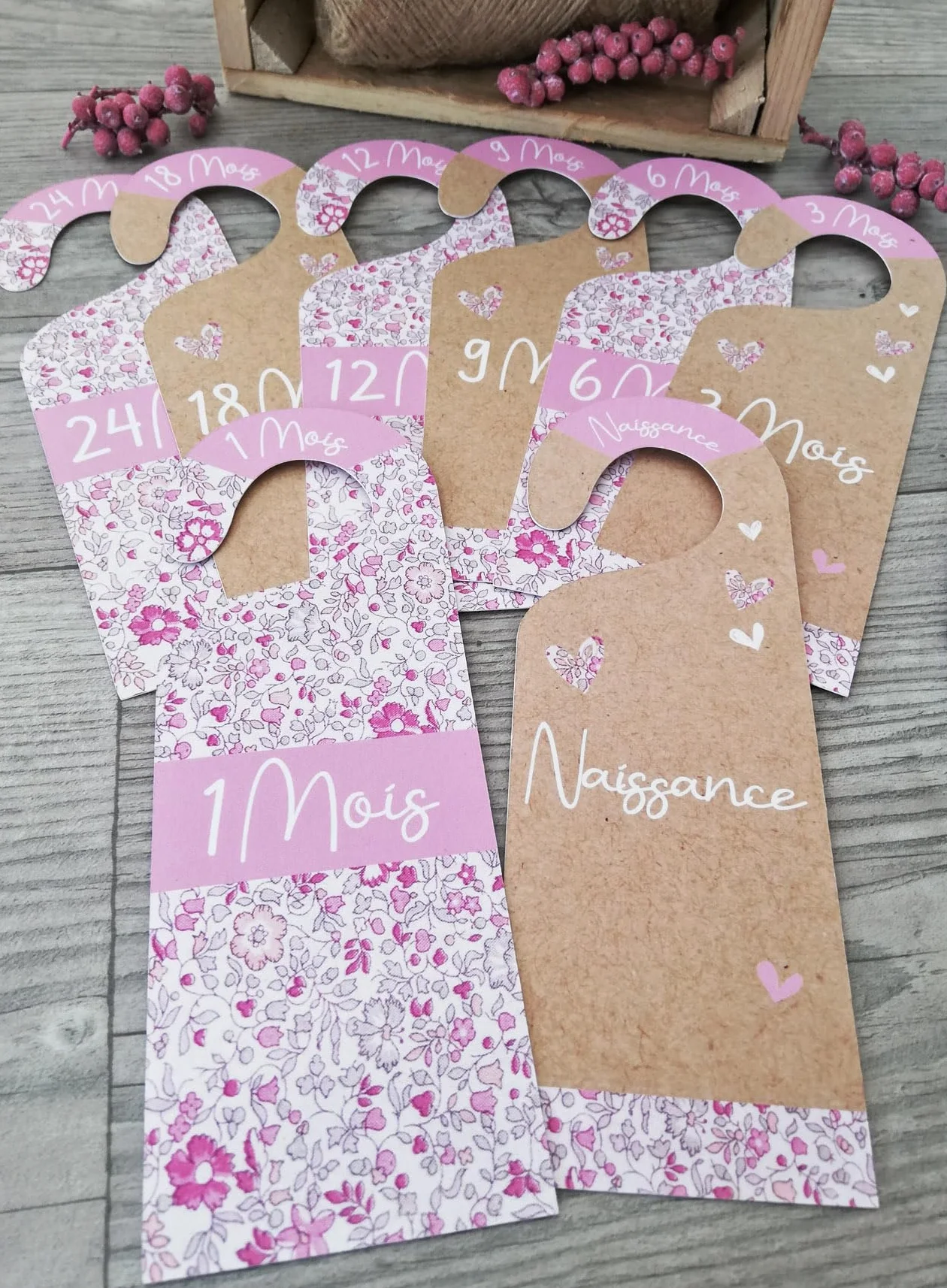 Séparateur de penderie bébé thème fleurs liberty - diviseur de placard pour vêtement enfant 0-24 mois - organisateur de garde-robe fille