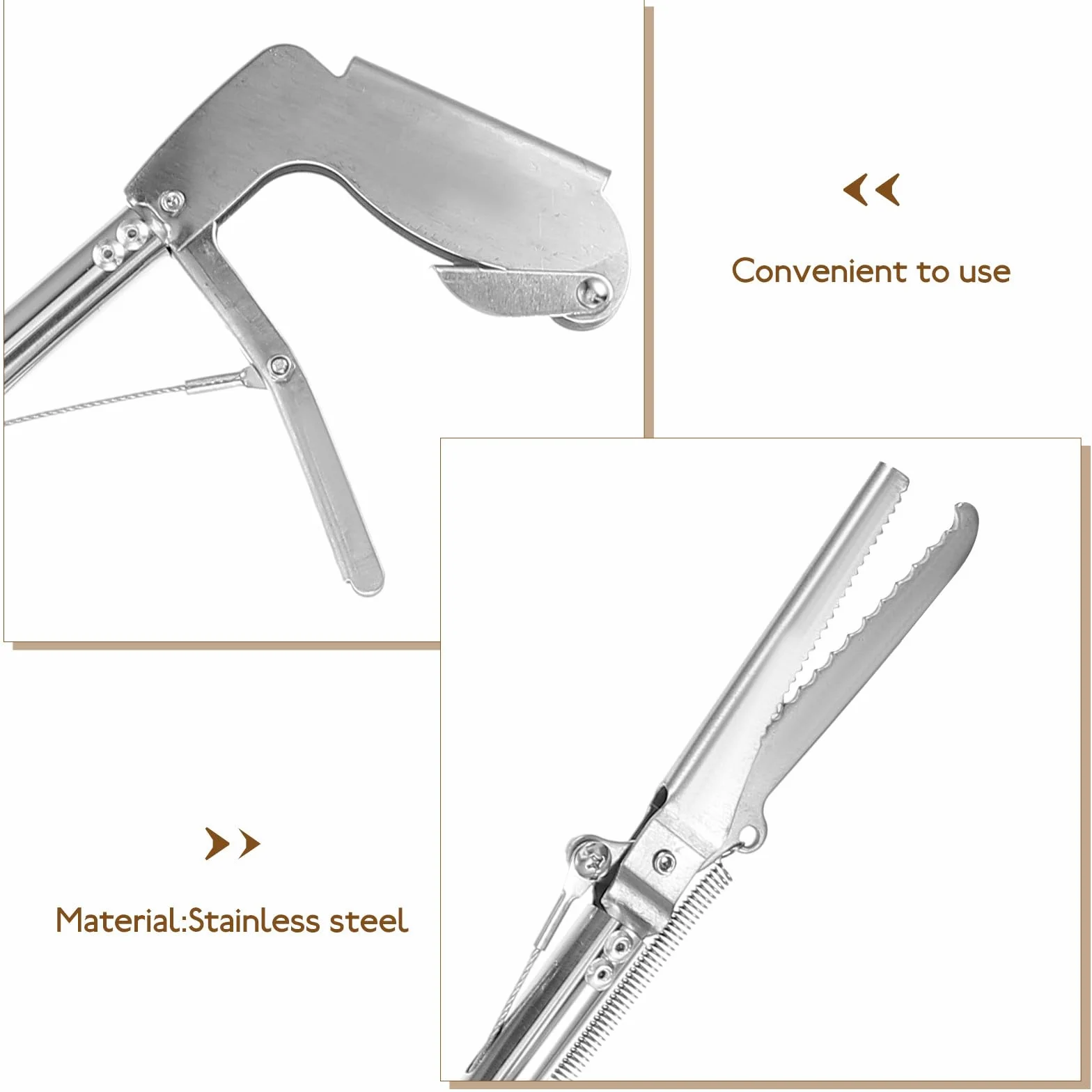 GALPADA Pince à Serpent en Acier Inoxydable Pliable, Outil Portable pour Attraper Les Serpents en Extérieur