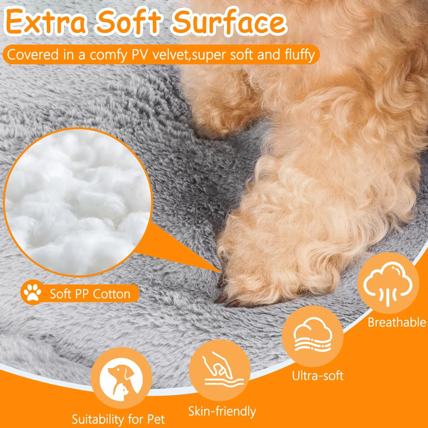 Coussin pour Chien Tapis Animaux Anti Stress Lavable Bleu 55 x 75 cm