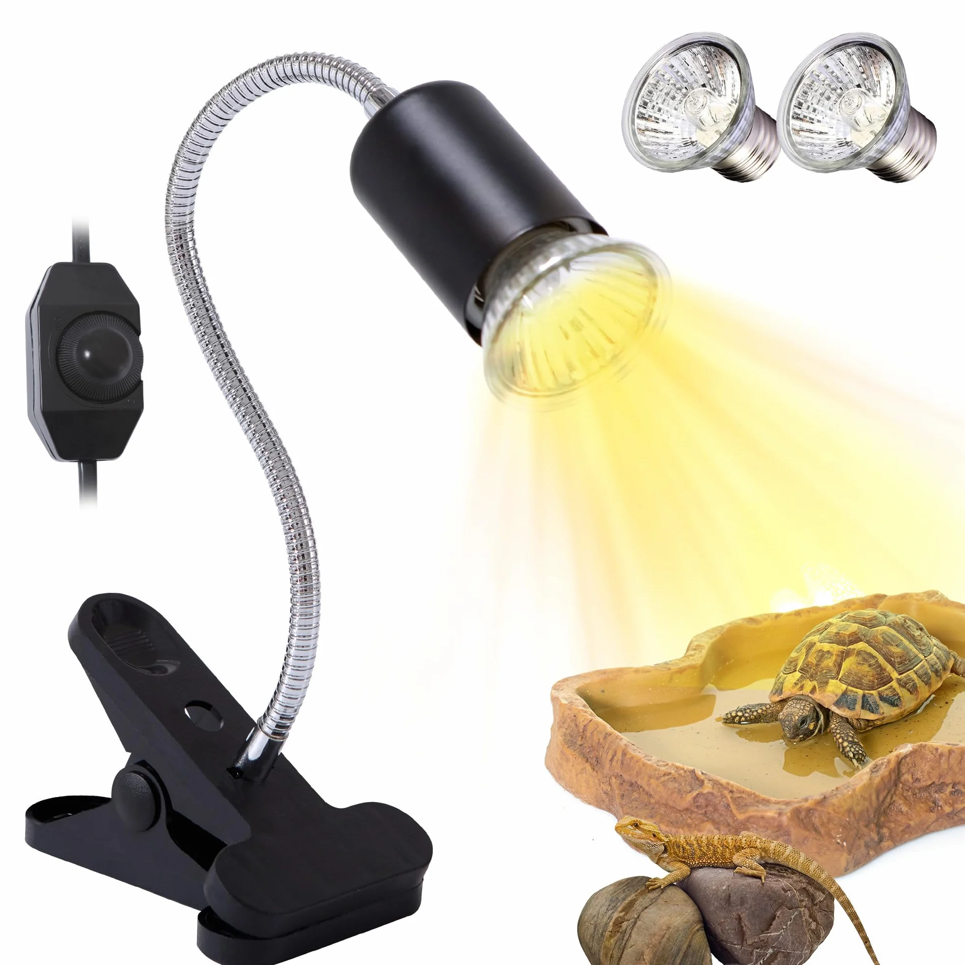 Lampe Chauffante Reptiles 50W UVA UVB Halogène Température Réglable