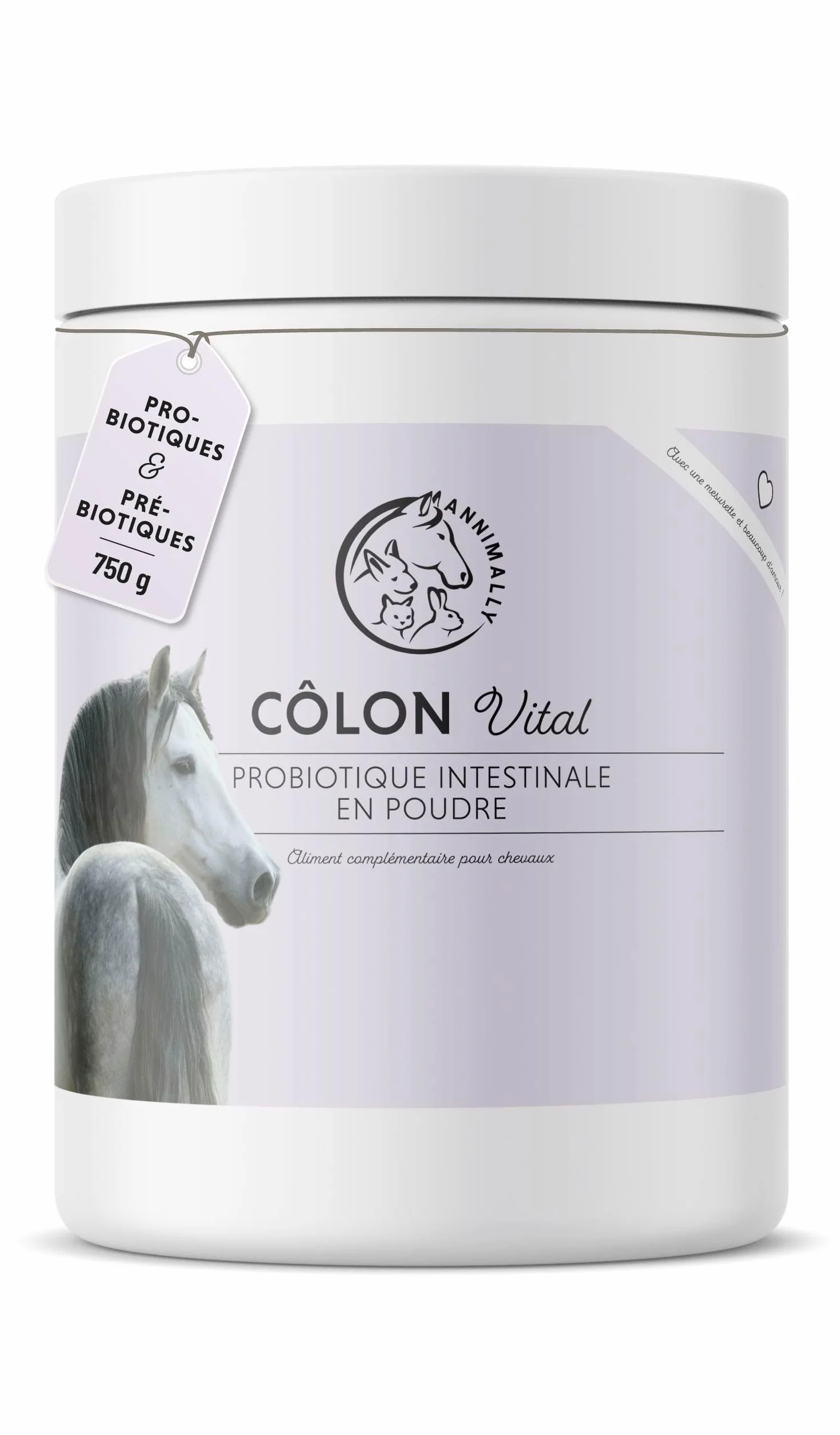 Poudre de probiotiques pour Chevaux 750 g avec levure Vivante Flore intestinale Saine
