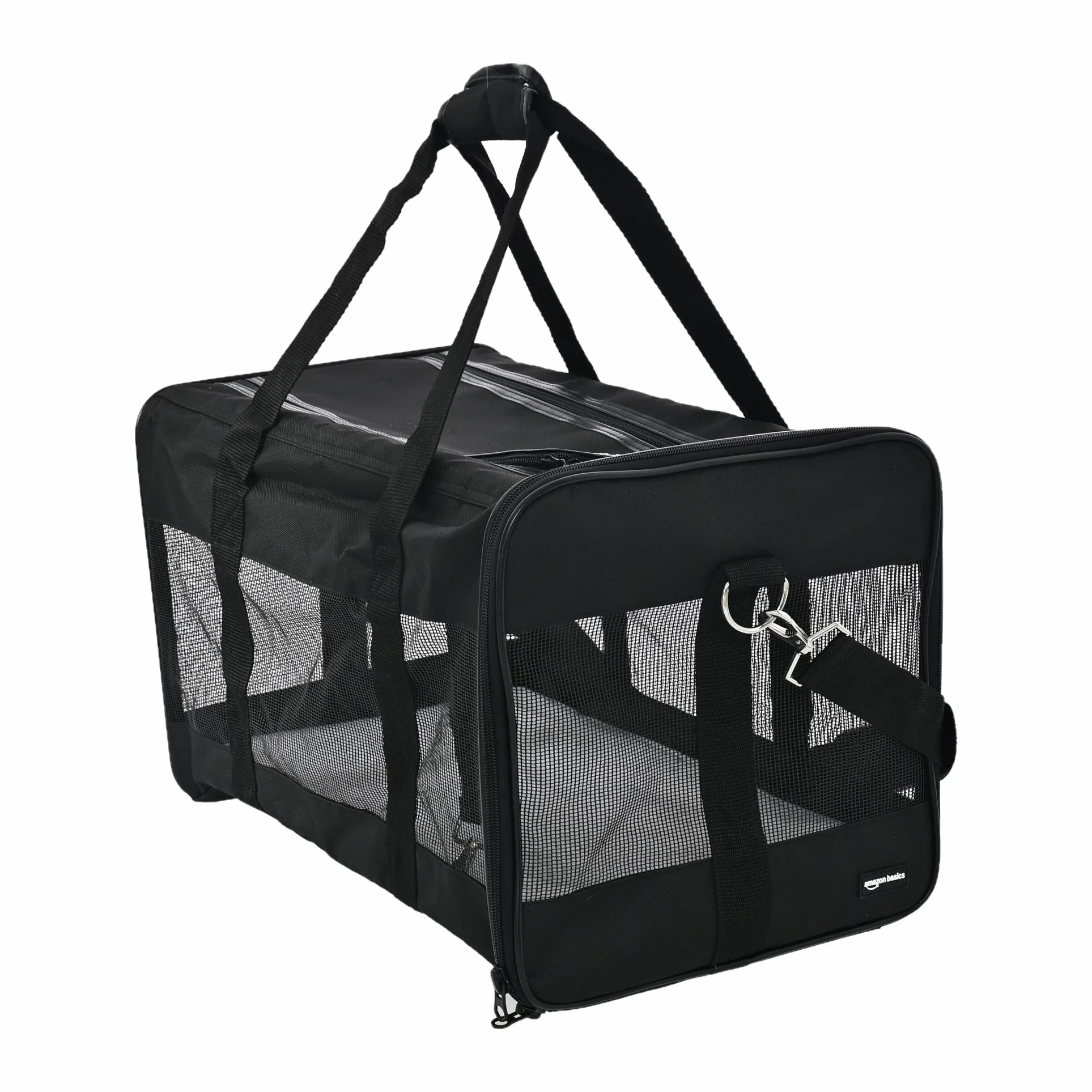 Amazon Basics Sac de transport à parois souples pour Chat, chien, Large, L 50 x W 30.4 x H 30.4 cm, Noir