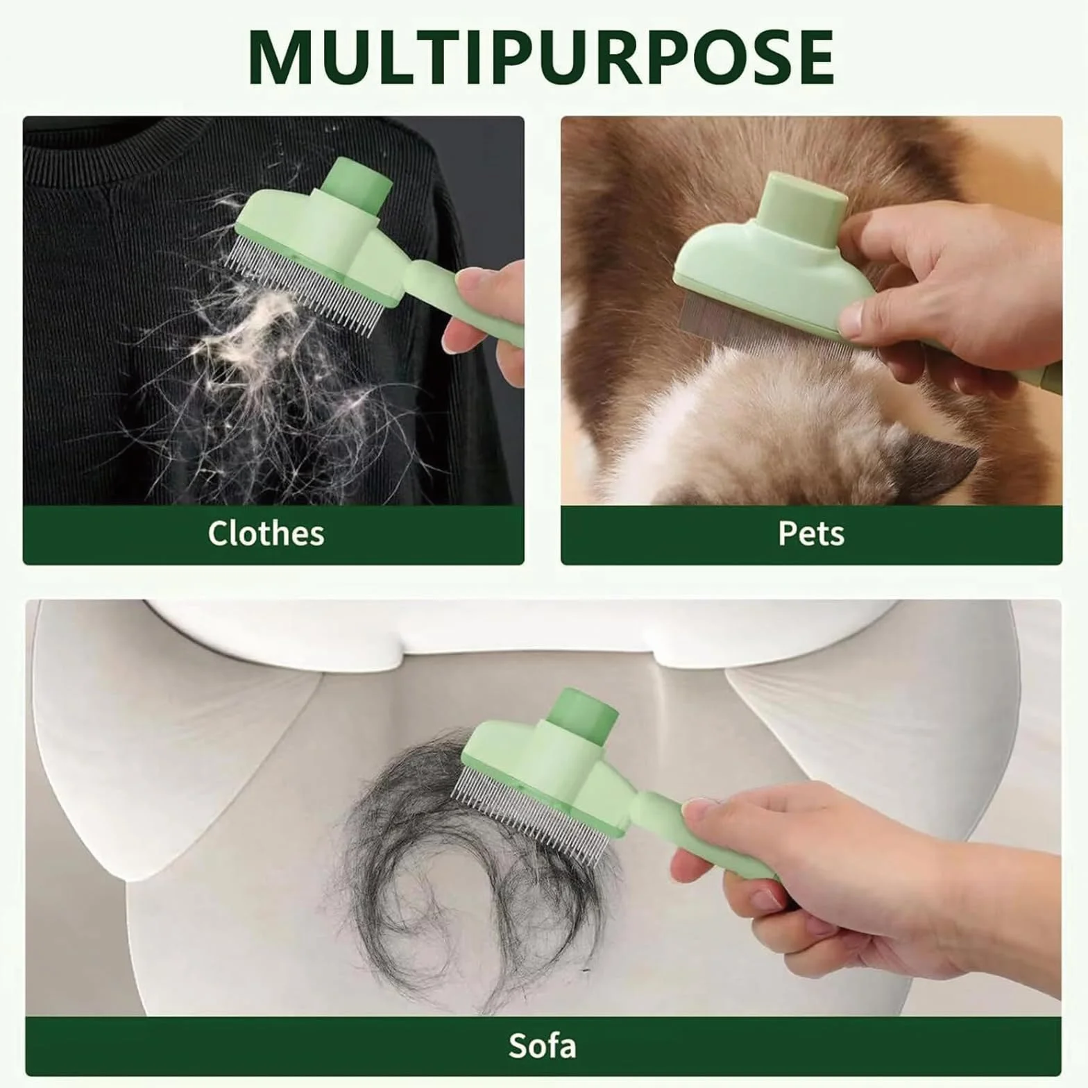 Lot de 2 Peignes pour Chats Autonettoyants Brosse Multifonction Anti-Puces
