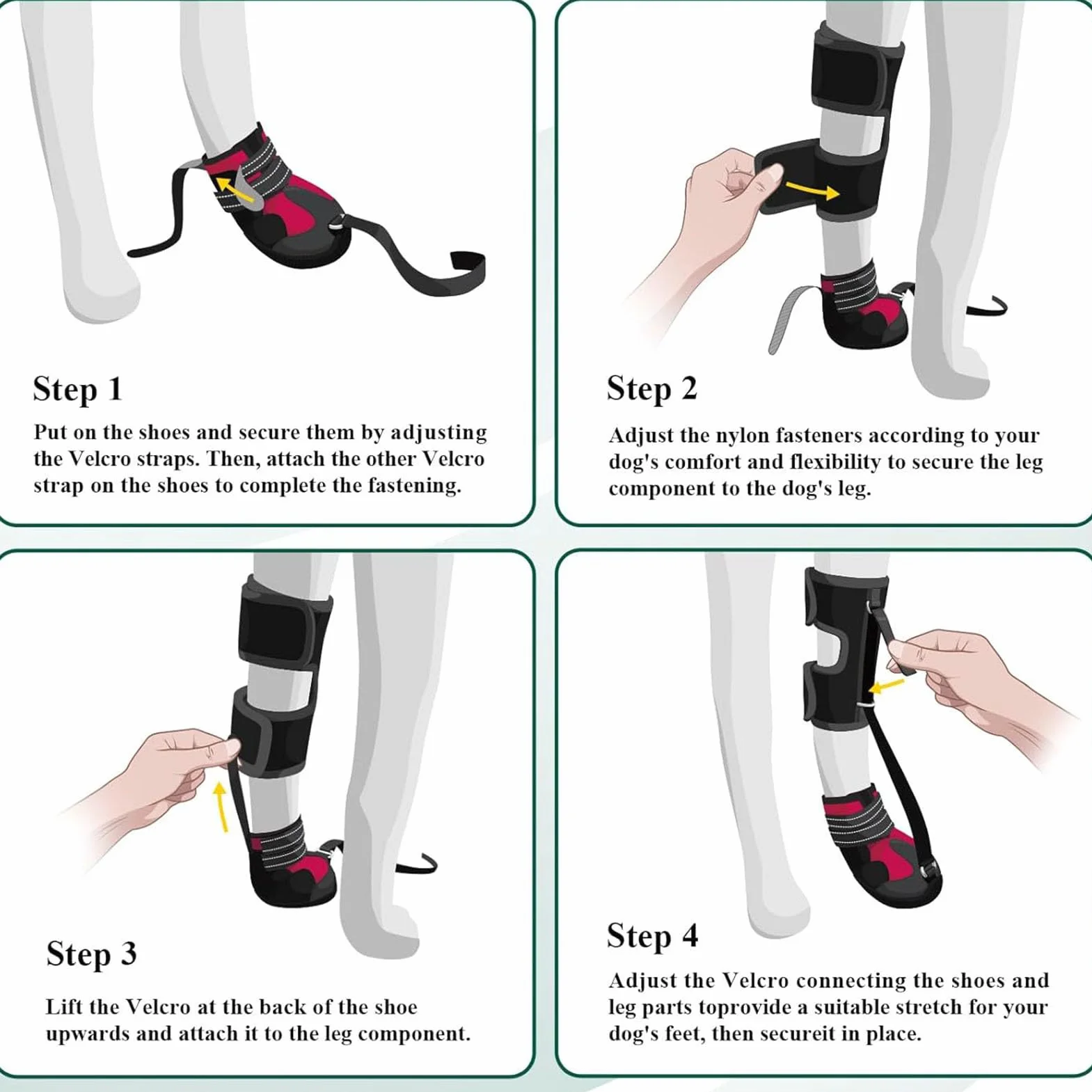 Chaussures Orthopédiques pour Chien, Attelle de Pied Tombant, Soulève Les Orteils en Toute sécurité, Améliore la DéMarche de Marche pour Les Chiens Actifs, Sangles (M)