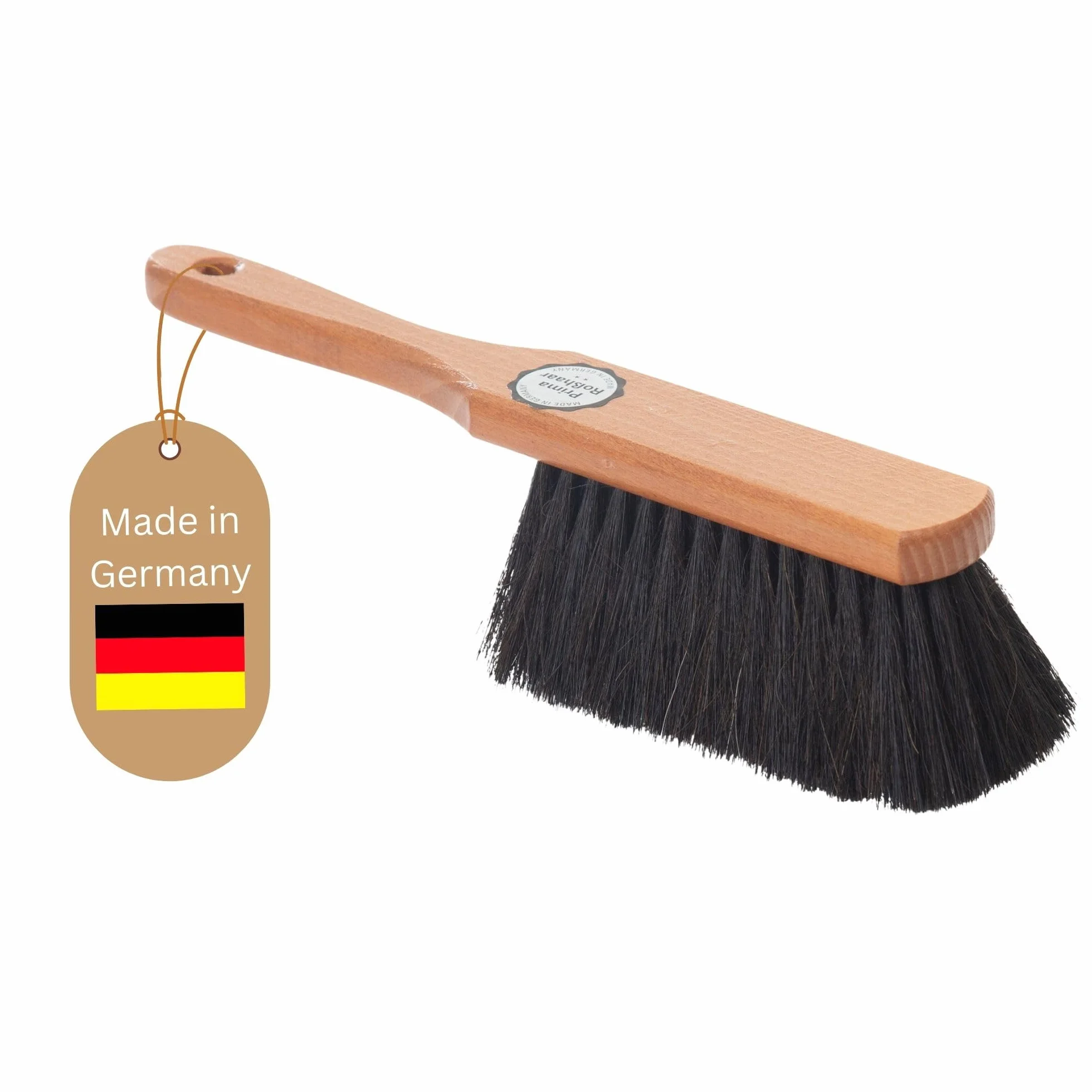 Balayette en poils de cheval mélangés - Balai d'armoire - Balai de placard - Balai à main mixte - Brosse à balai de voiture - Fouet idéal pour voiture