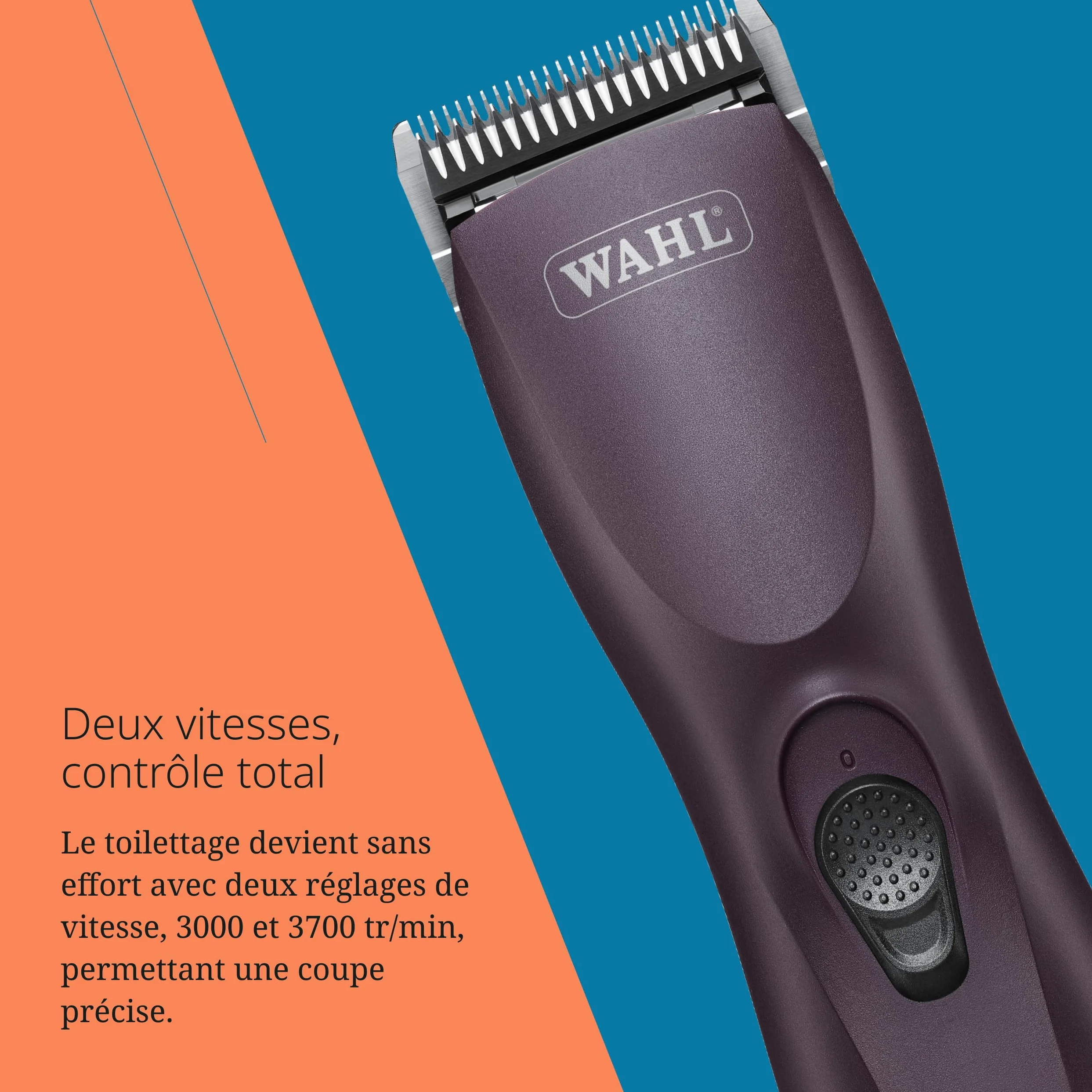 Wahl KM Supera, Tondeuse Sans Fil pour Animaux, Ergonomique | Tondeuse Sans Fil pour Animaux, 2 Batteries Interchangeables, 3000 et 3700 tr/min, Moteur Sans Balais, Légère et Silencieuse