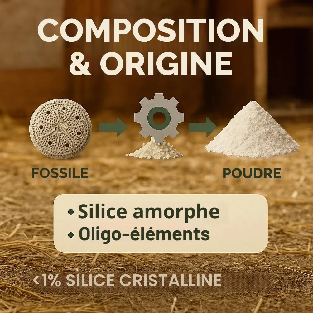 GiDeli Terre de diatomée pour poulets 100% pure non calcinée contre l'acarien rouge 10 kg
