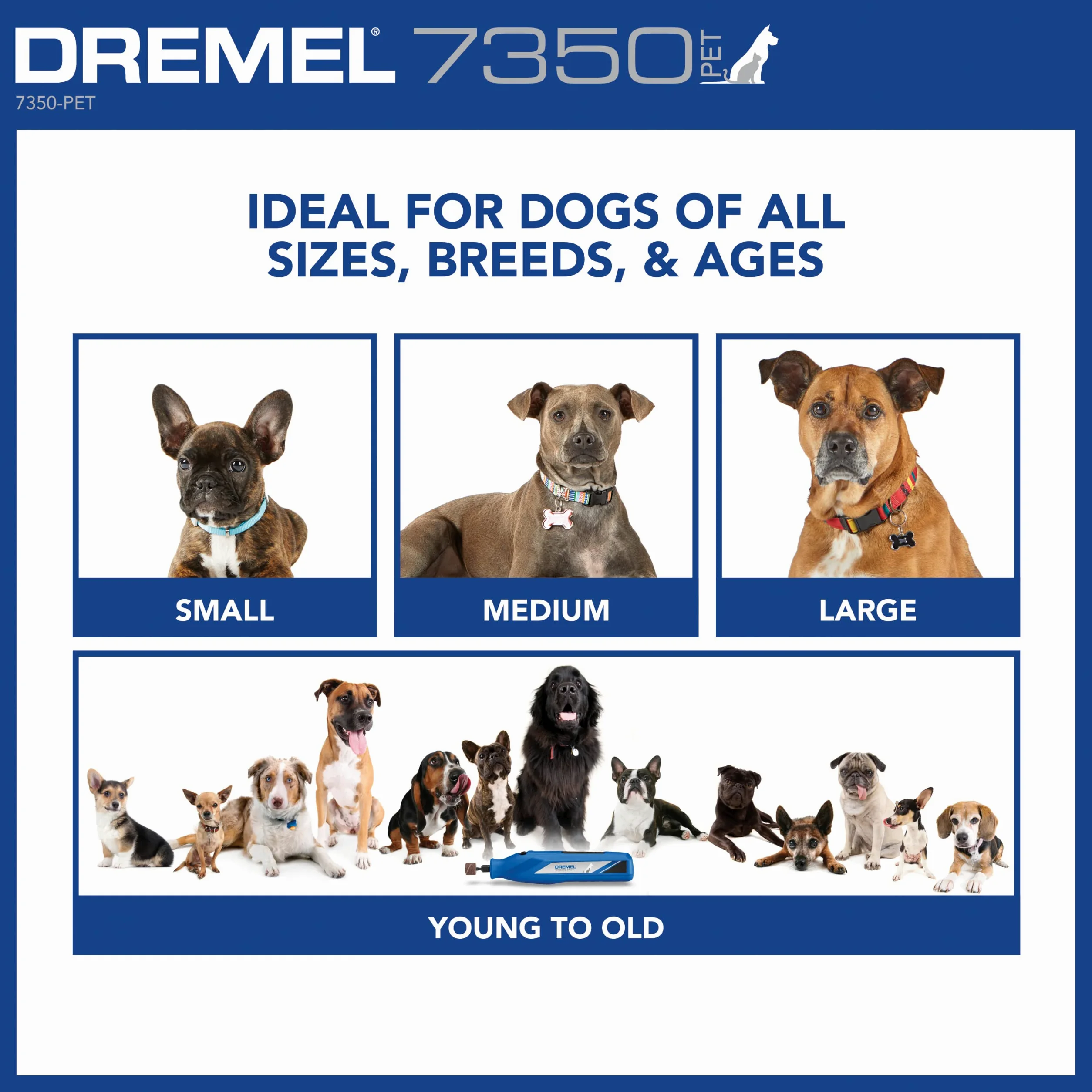 Dremel 7350-Pet Kit de toilettage pour animaux domestiques 3,6 V