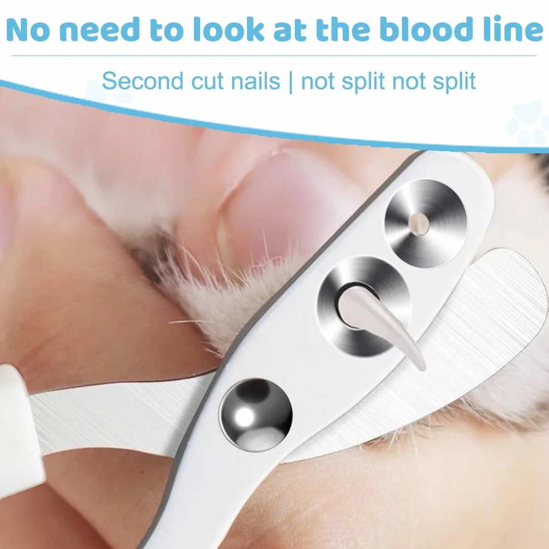 Coupe Griffes Chat Professionnel avec Sécurité Positionnement Trou Double Bleu pour Chatons Lapins Cobayes Oiseaux Chiots Petits Animaux