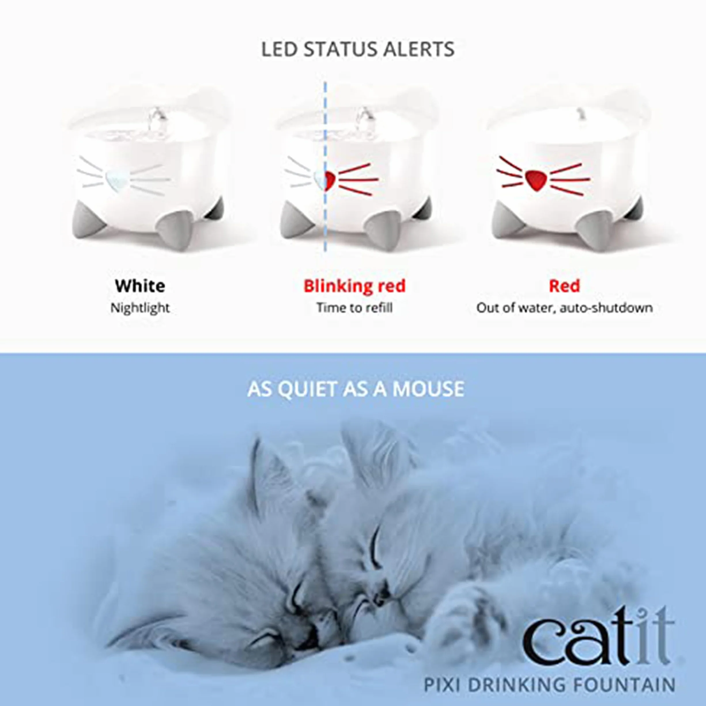 Catit Pixi Fontaine à Eau pour Chat 2,5 L Blanc