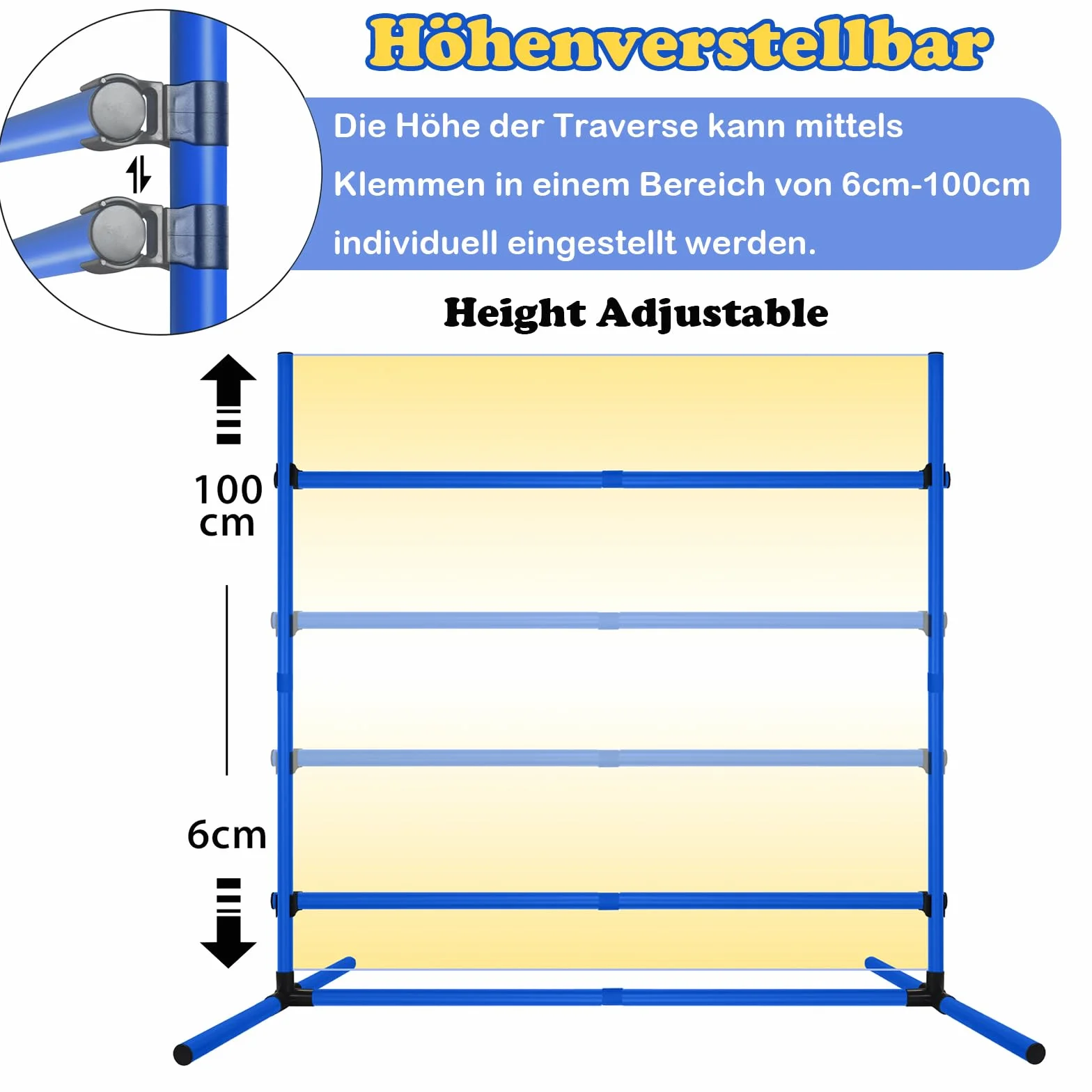Kit d'équipement pour chien Agility 4 obstacles réglables en hauteur 104 x 70 x 101 cm Bleu