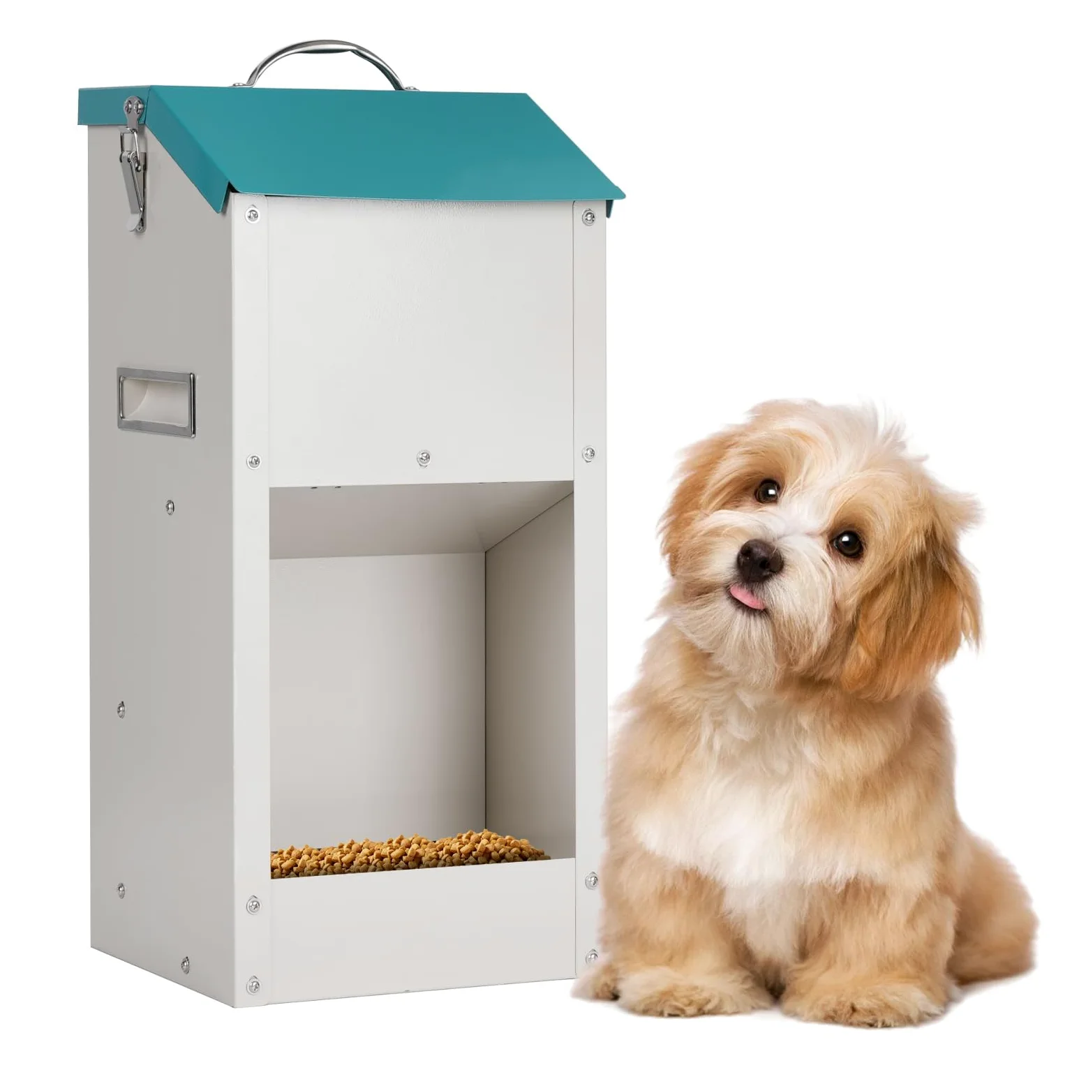 Mangeoire Automatique à Gravité Réservoir 6 kg pour Animaux Domestiques, Distributeur de Croquettes pour Chien, Chat et Chiots, Station de Nourrissage Continue