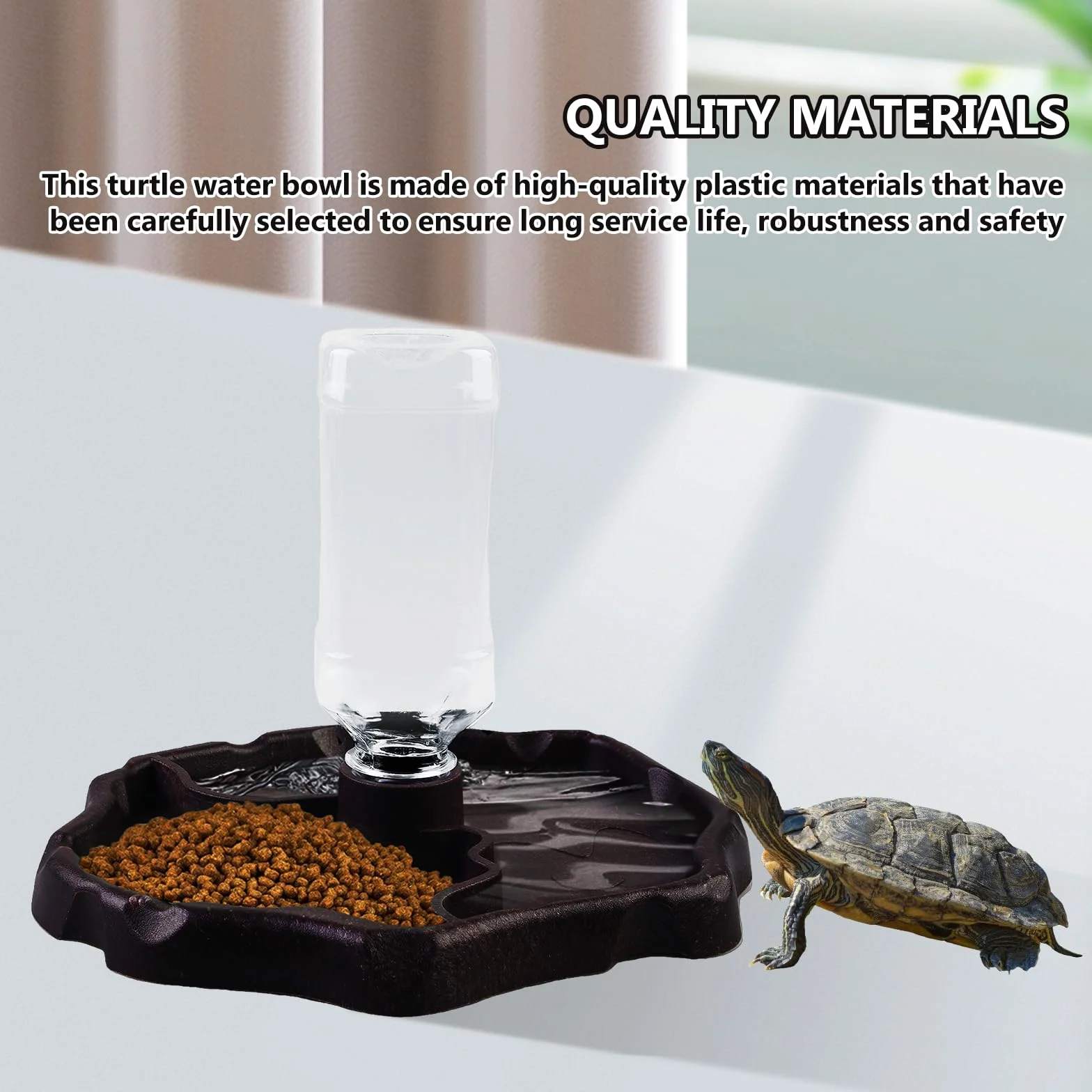 Vegena 2 en 1 Distributeur d'eau pour Reptile Abreuvoir Tortue Mangeoire Bol de Nourriture