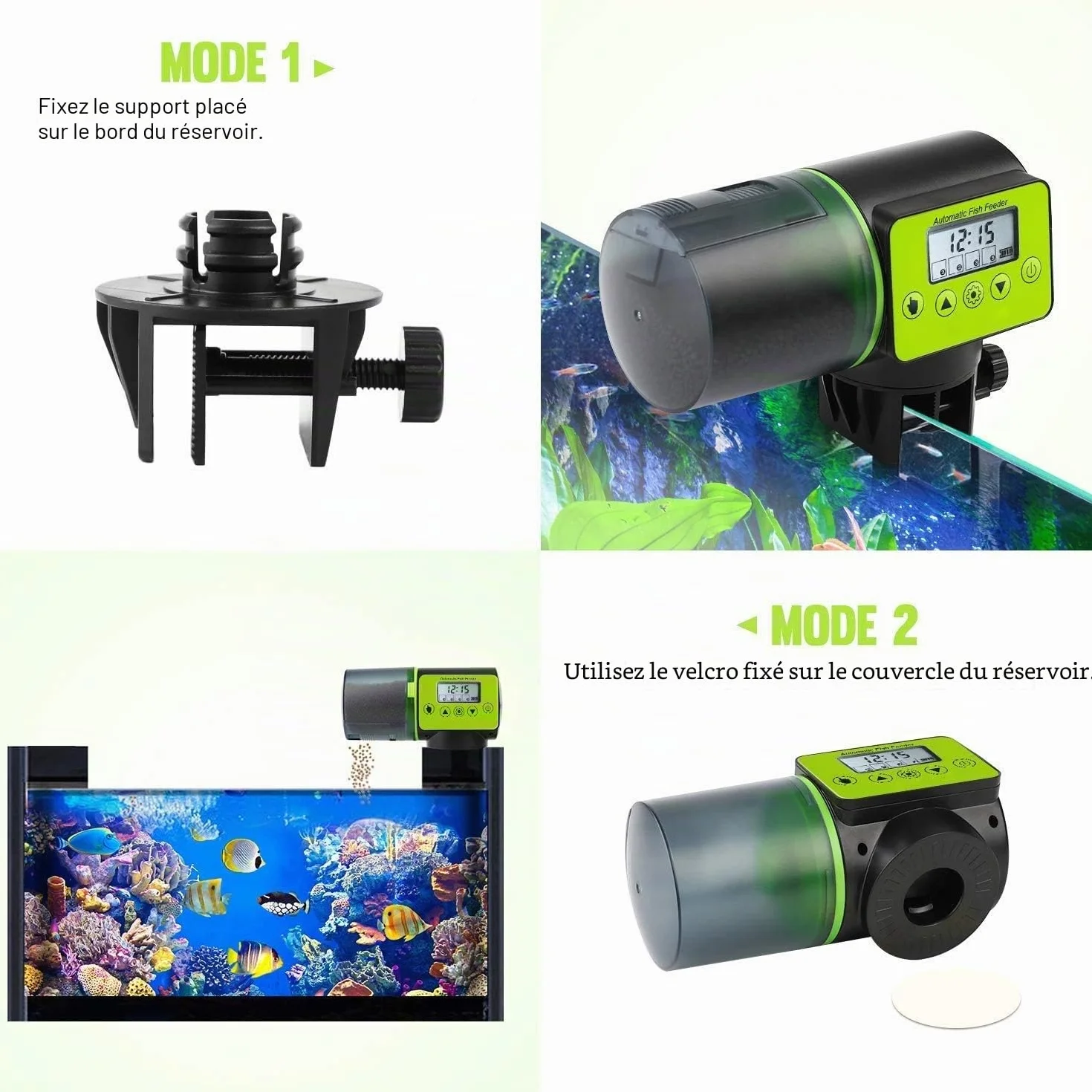Podazz Distributeur automatique de nourriture pour aquarium résistant à l'humidité