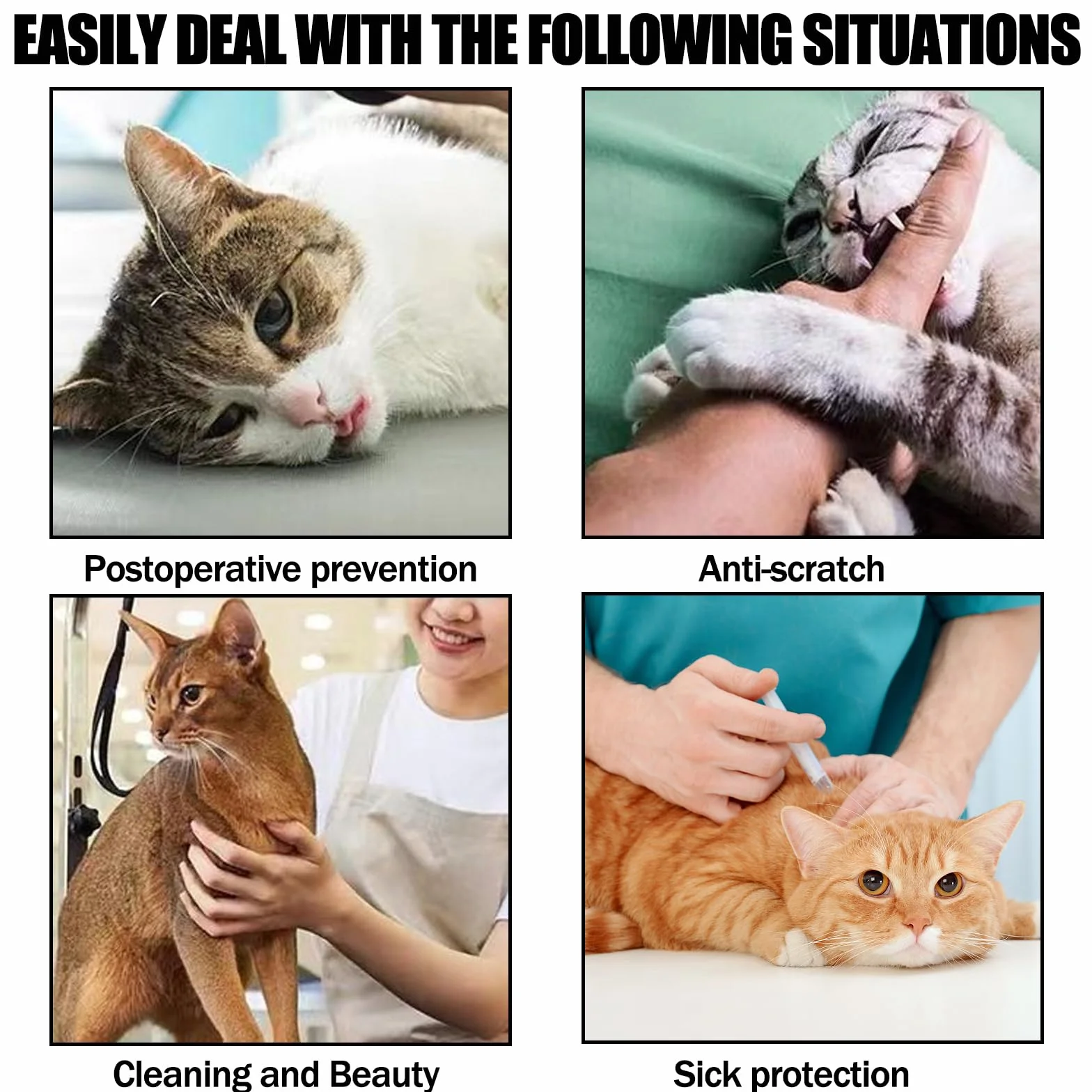 Doux et Confortable Ajustable Collier de Protection pour Chats et Chiots, Anti-Fuite, Prévention des Infections