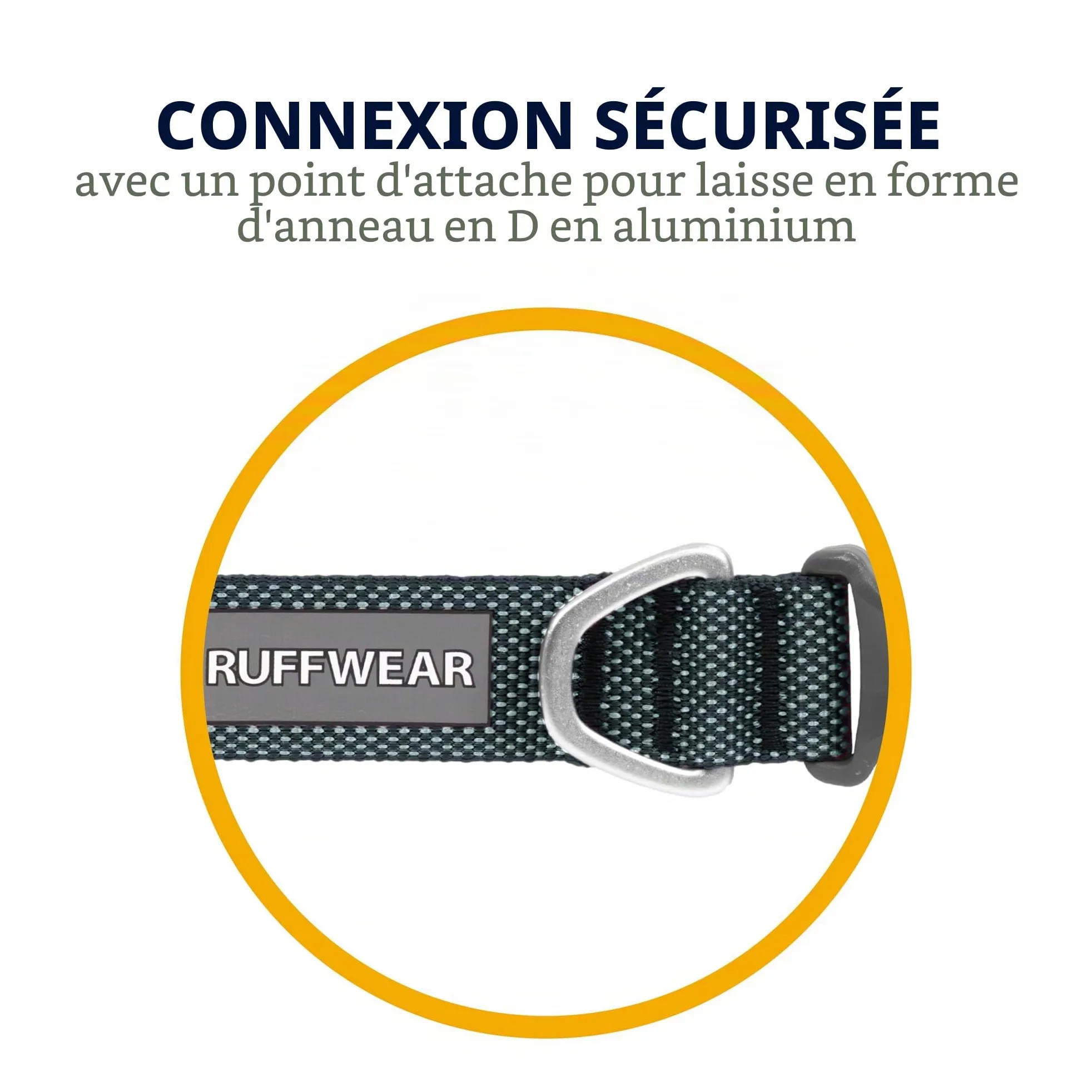 RUFFWEAR Collier pour Chien Hi & Light, Ultra Solide et léger, Anneau de Fixation de la Laisse en Aluminium et Boucle à Ouverture latérale, Accessoire élégant pour Le Cou, Basalt Grey 14"-20"