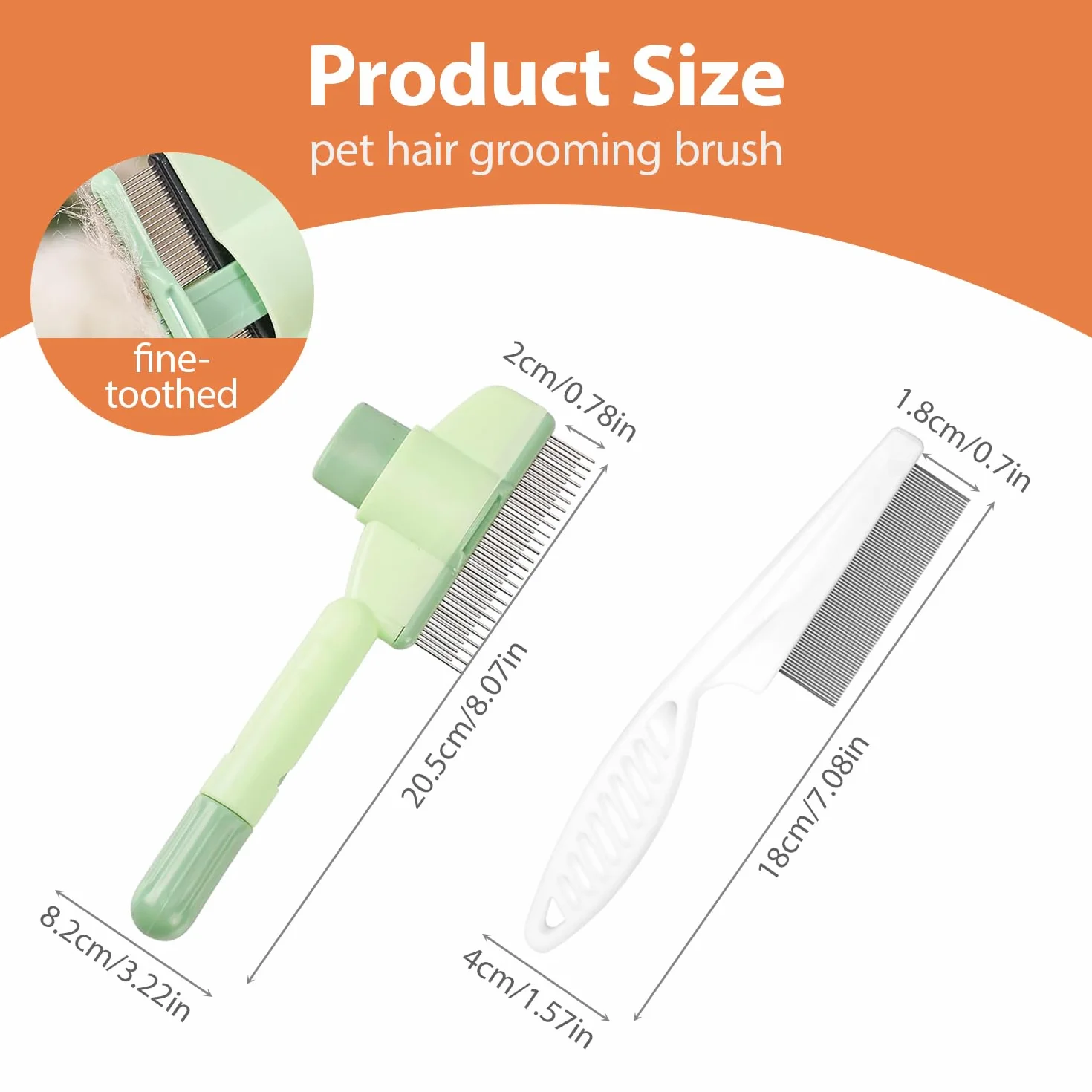 Brosse Anti-puces Autonettoyante pour Chats et Animaux de Compagnie