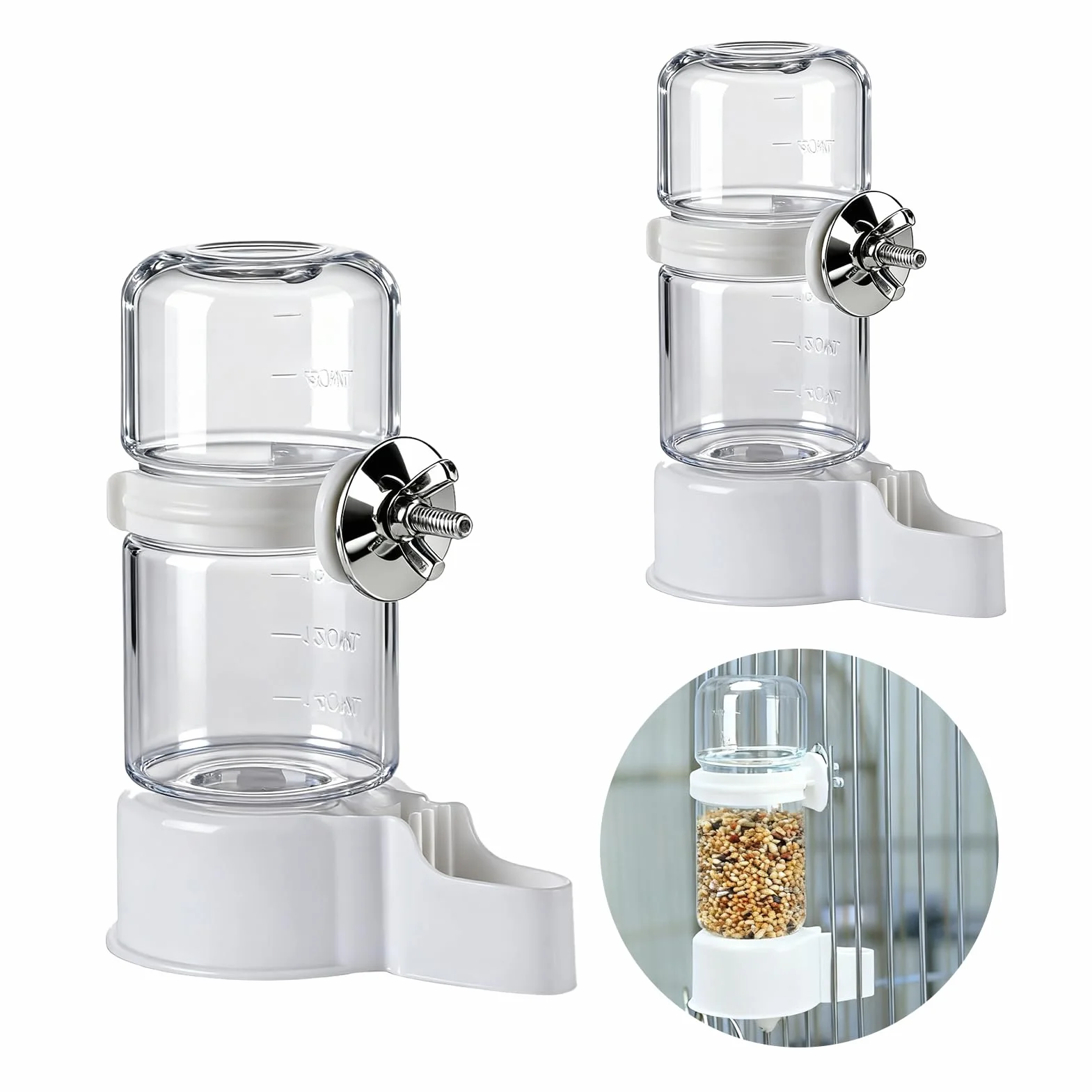 Abreuvoir Automatique pour Oiseaux de Cage, Distributeur d'Eau pour Perruches, Canaris, Perroquets