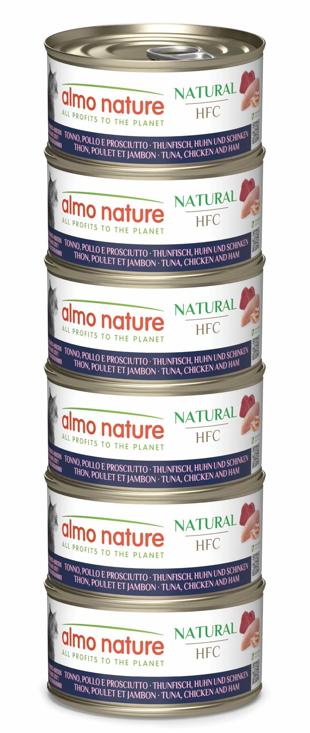Almo Nature HFC Natural Megapack Nourriture Humide pour Chats - Thon, Poulet et Jambon - 6x70g