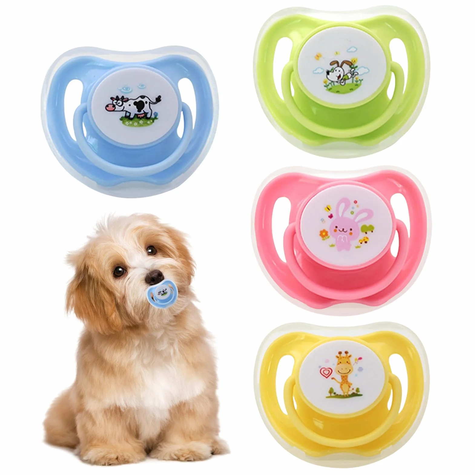 Tétine pour Chaton en Silicone Forme Papillon 4 Pièces avec Étui Antipoussière