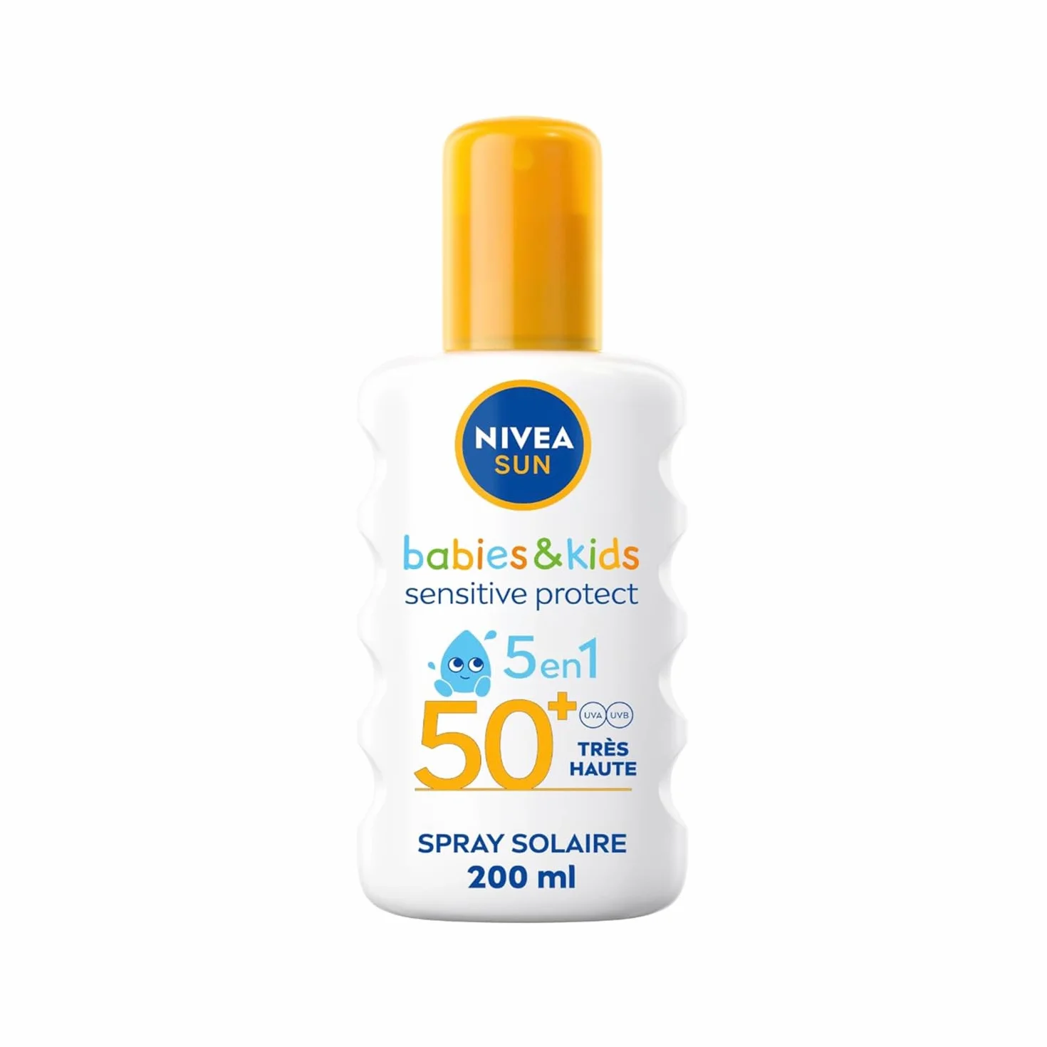 NIVEA SUN Kids Spray Solaire Protect & Play Sensitive FPS 50+ 200 ml Protection Anti UV Sans Parfum Résistante à l'Eau