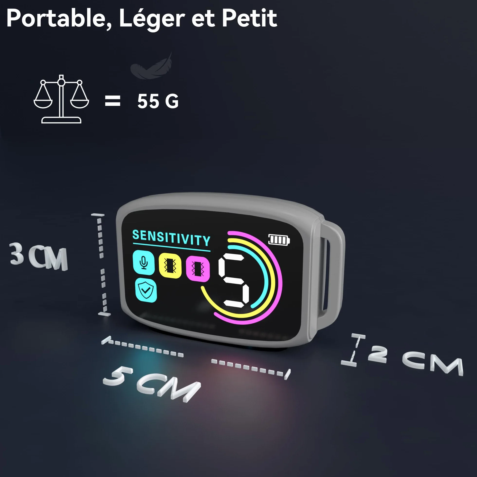 Meloive Collier Anti Aboiement Chien Conformes à La Nouvelle Loi 2025 Détection Intelligente 4 Modes Rechargeable Blanc