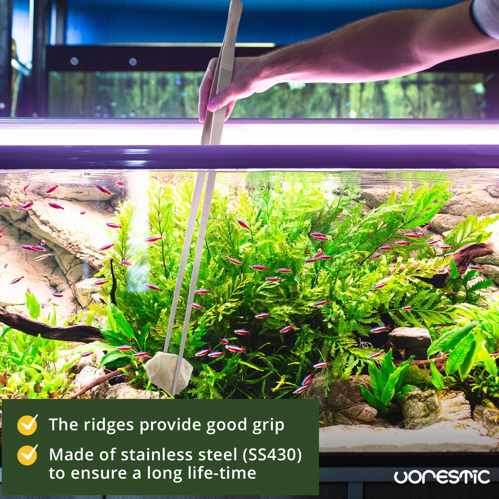VORESTIC Pinces Droites 60cm pour Aquarium et Terrarium Alimentation Reptiles