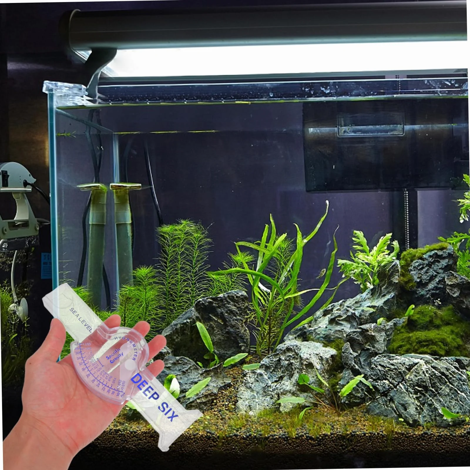 Minkissy Hydromètre pour Aquarium Testeur de Sel Salinomètre 15 Cm