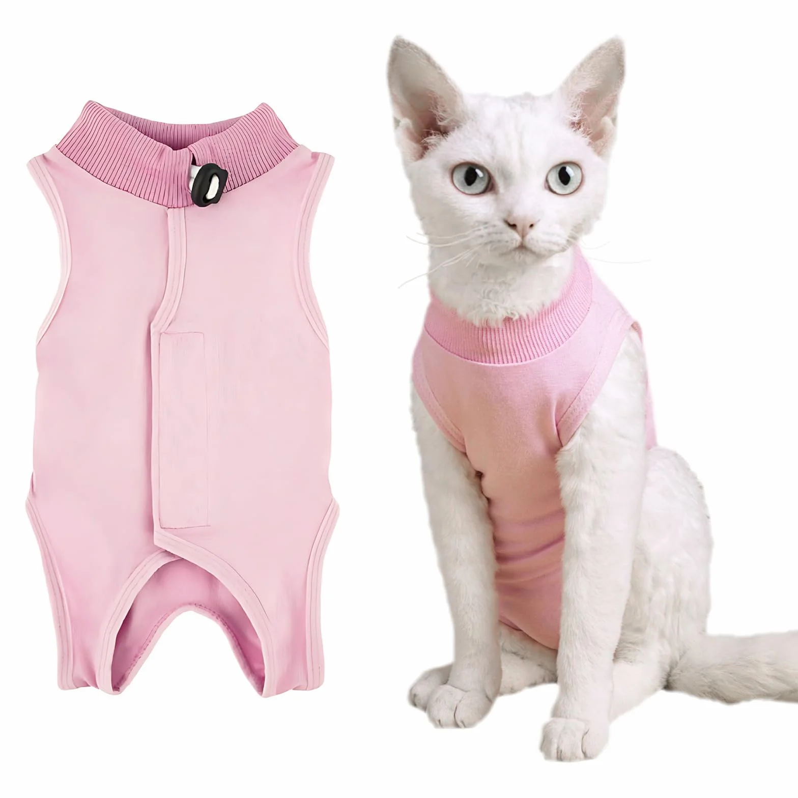 KAIYAYA Gilet de Récupération Chat 2-4kg, Body Post Opératoire Femelle, Restauration Professionnelle pour Abdominaux et Plaies (Rose)