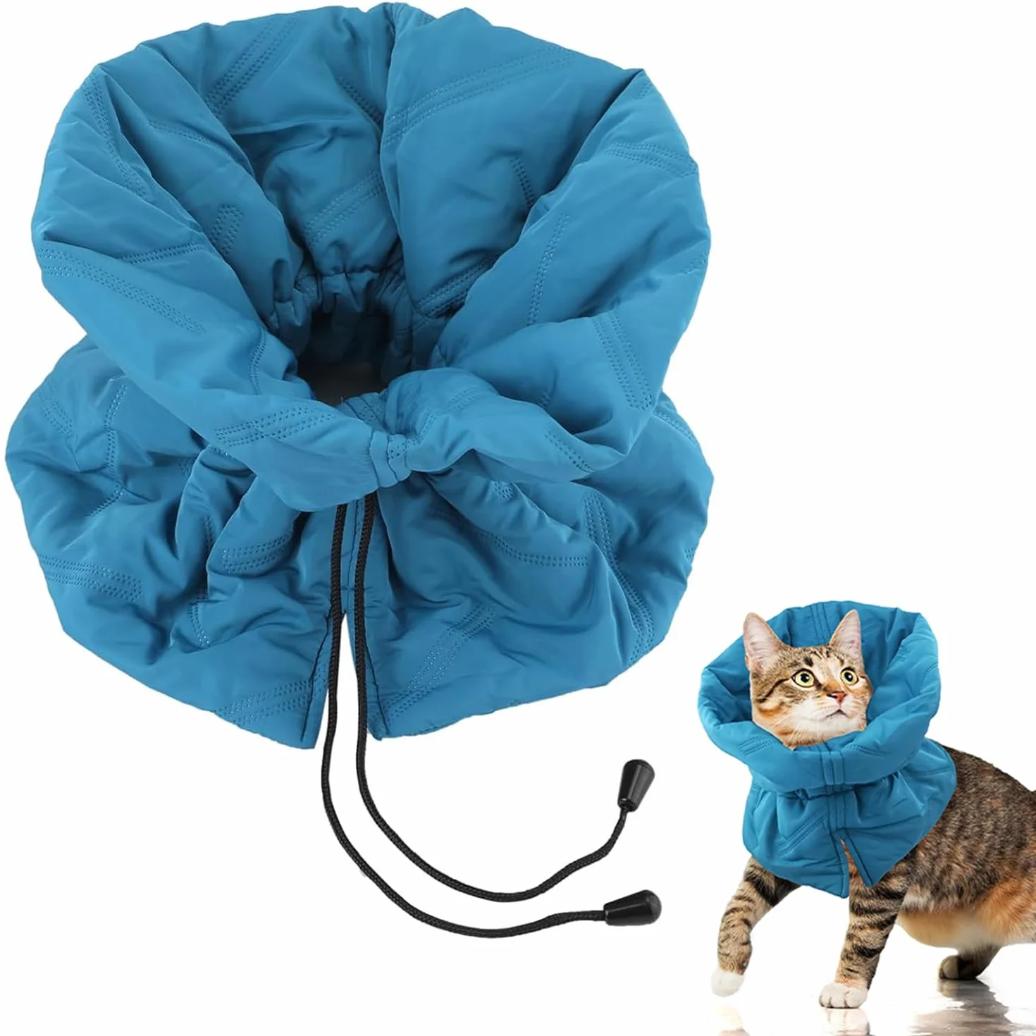 Collier de Récupération Chat Doux Ajustable Bleu S