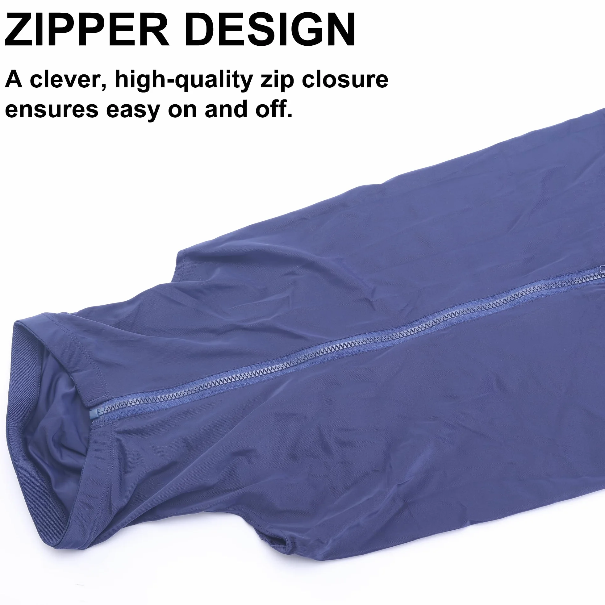 Leberna Lycra Capot de Cheval Extensible avec Zip Couverture de Cou Facial Marine XL