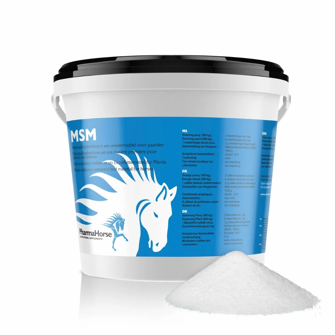 PharmaHorse MSM Glucosamine Sulfate Cheval 1000g Soufre Pur sans Sucre