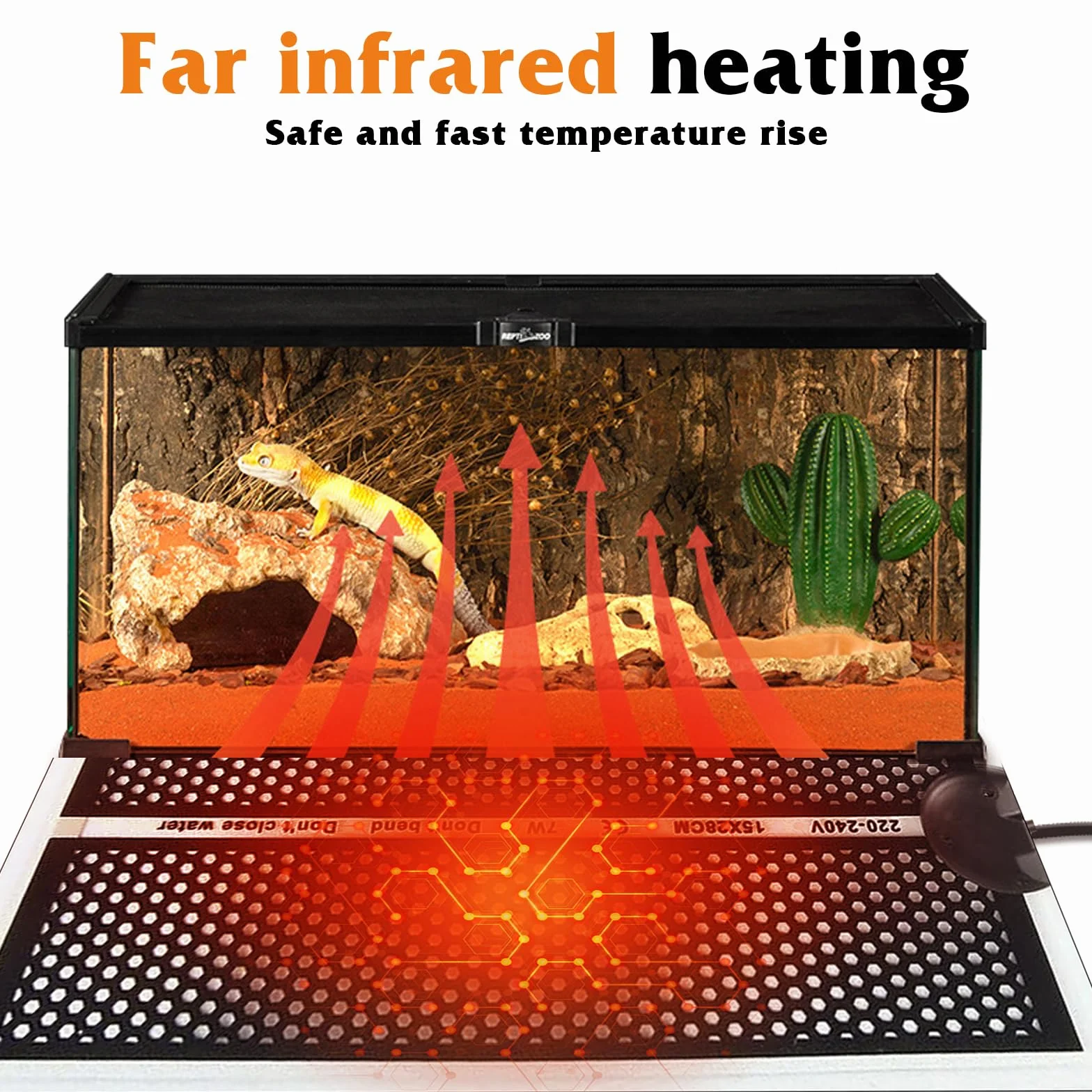SPORWAY Tapis chauffant pour reptile 2 pièces avec régulateur de température pour terrarium