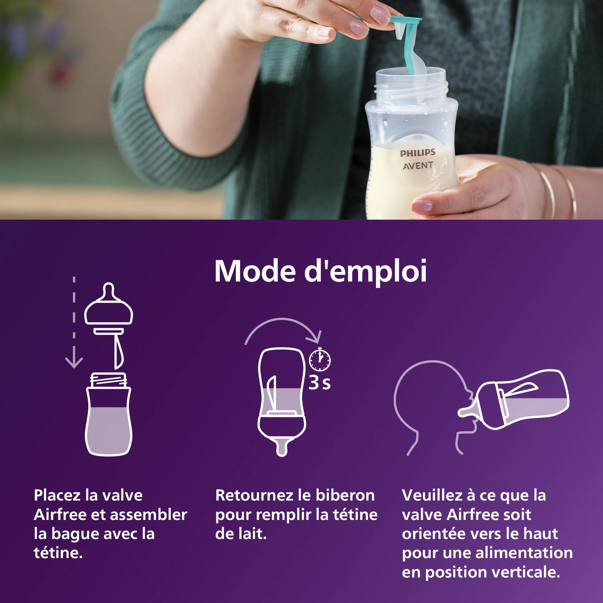 PHILIPS AVENT Kit nouveau-né Natural 3.0 AirFree 2 Biberons 125ml + 2 Biberons 260ml + Sucettes Ultra Douce 0-6M