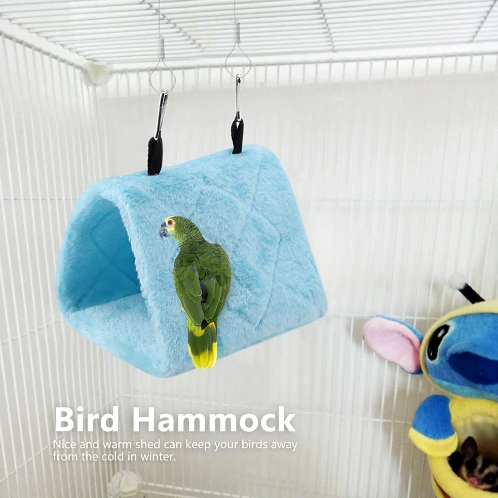 Nid Oiseau Cage Oiseau Perroquet Hamac Oiseaux Perroquet lit d'hiver Chaud Jouet pour Animaux de Compagnie Doux hamac en Peluche Tente de Cage Suspendue 915