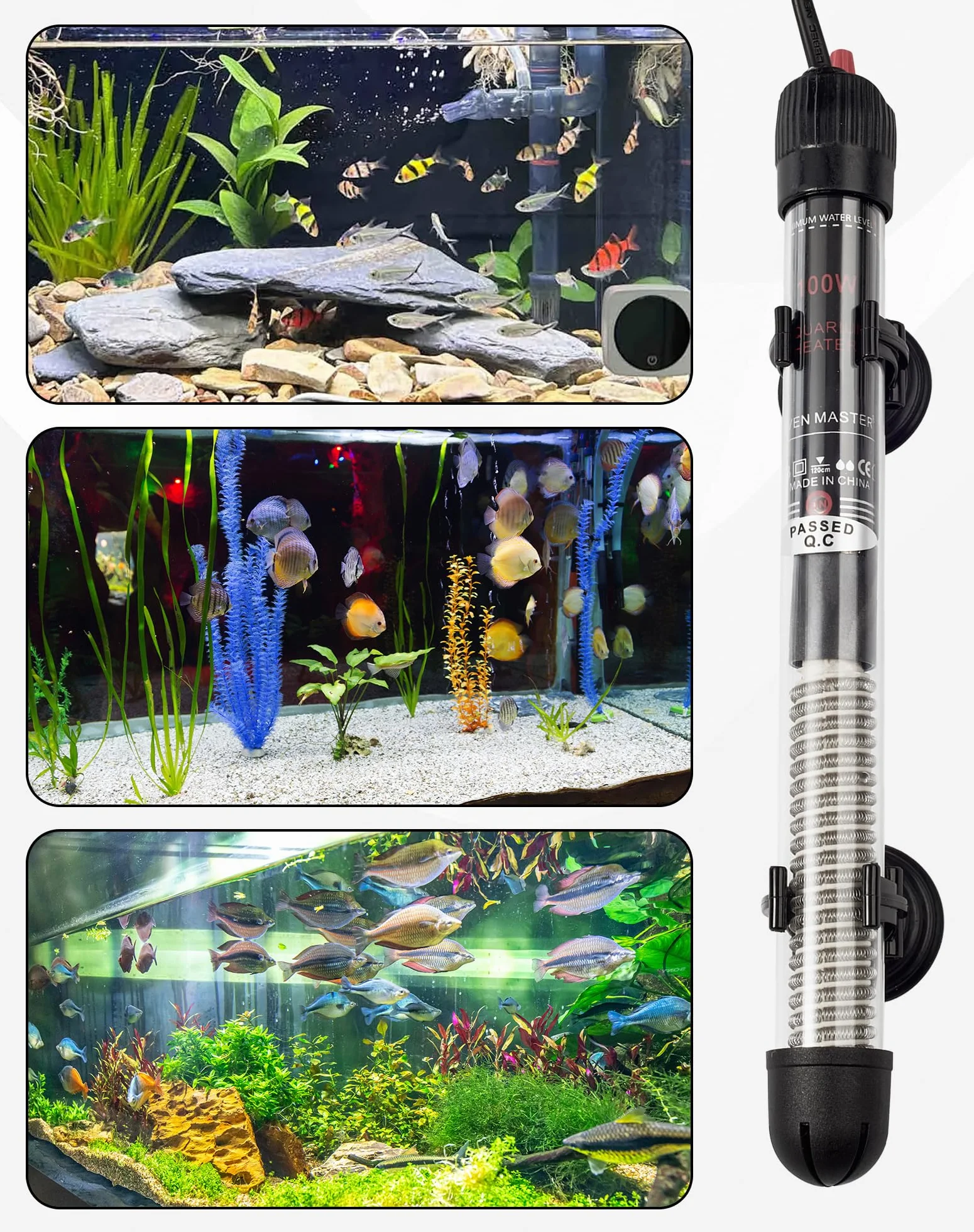 Chauffage Aquarium 50W 30-60L avec réglage 20-34°C