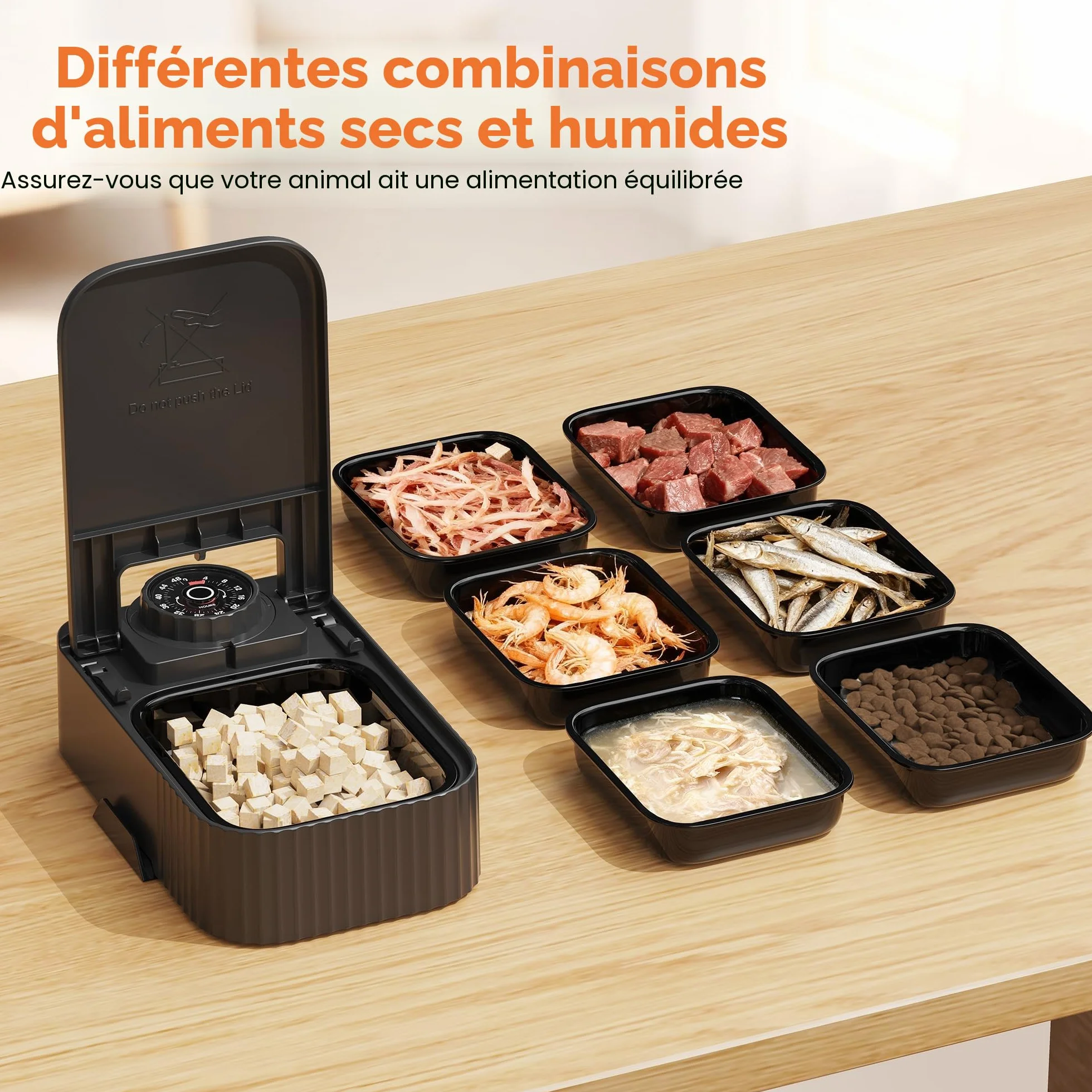 Distributeur Croquettes Chat Automatique Humide 48H Programmable sans Fil 350g par Repas Réfrigération