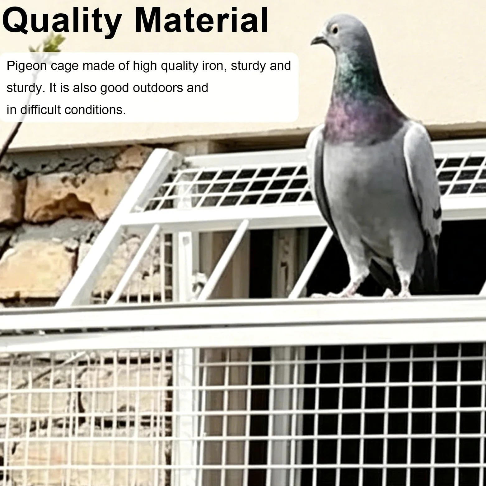 Cage à Pigeons Pliable en MéTal avec 4 EntréEs Et Trappe Amovible pour Pigeons Perroquets Perruches Et Autres Oiseaux De Jardin Balcon Cour 54x47x50 Cm