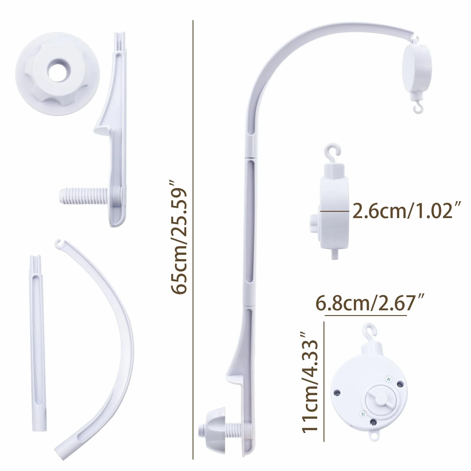 Support Mobile Bebe, Bras Mobile Bebe, Potence de Bras pour Berceau, Réglable, Jouet Nouveau-né 0-12 Mois