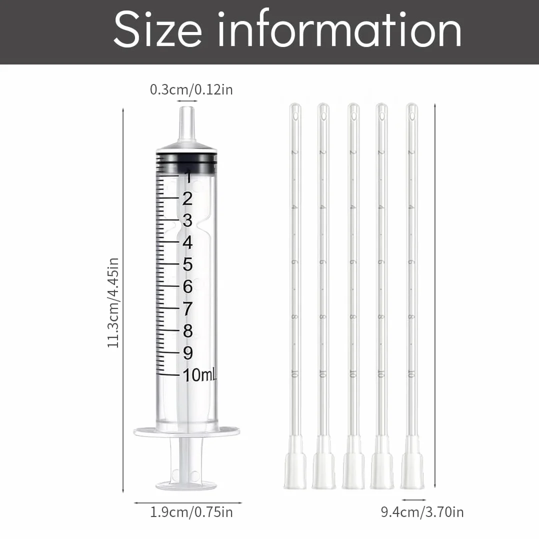 Seringues Alimentaires 10ml avec Tubes de Gavage pour Oiseaux Pigeons Perroquets