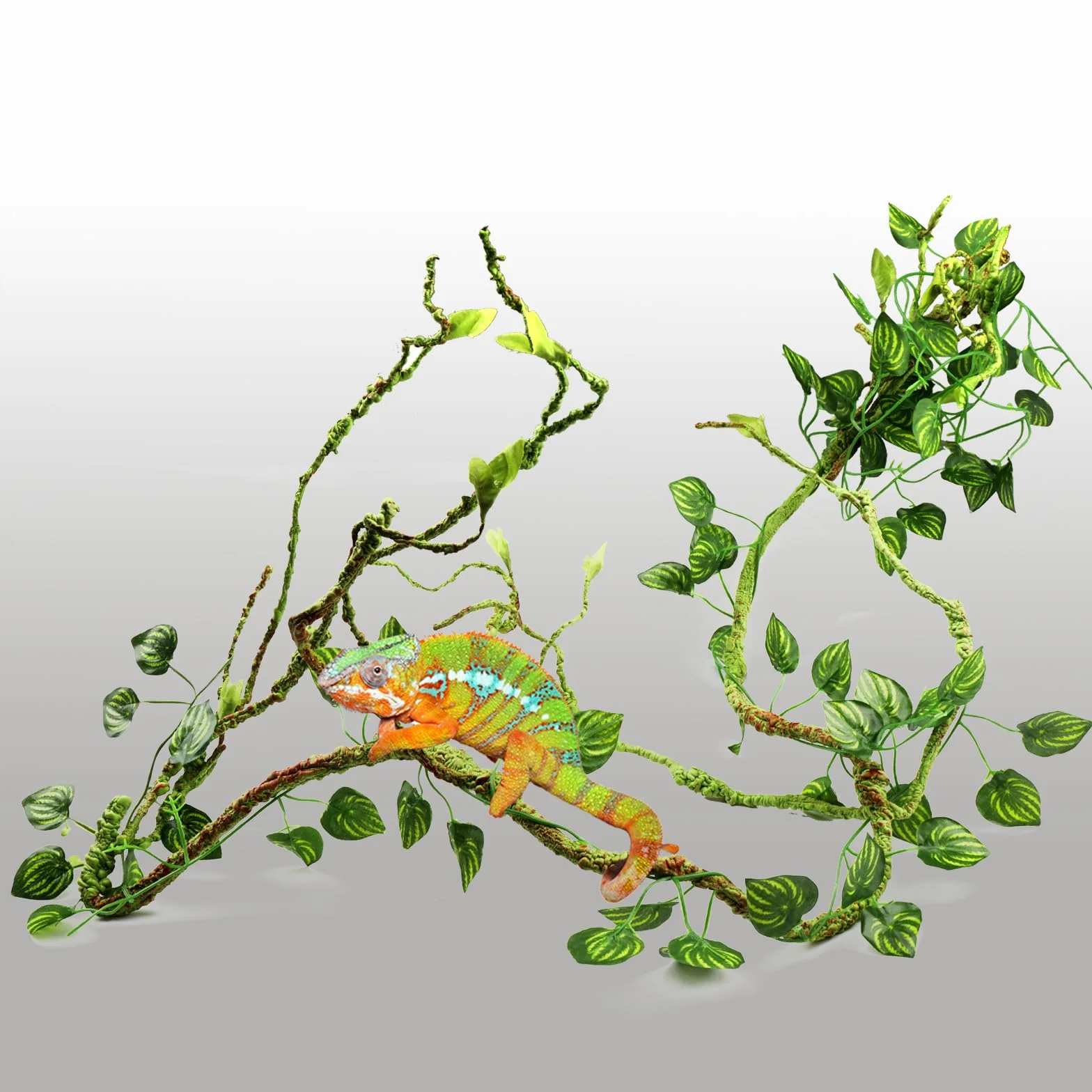 QUOZUO Décoration Terrarium Plante Artificielle Branche pour Lézards Escalade Caméléon Gecko