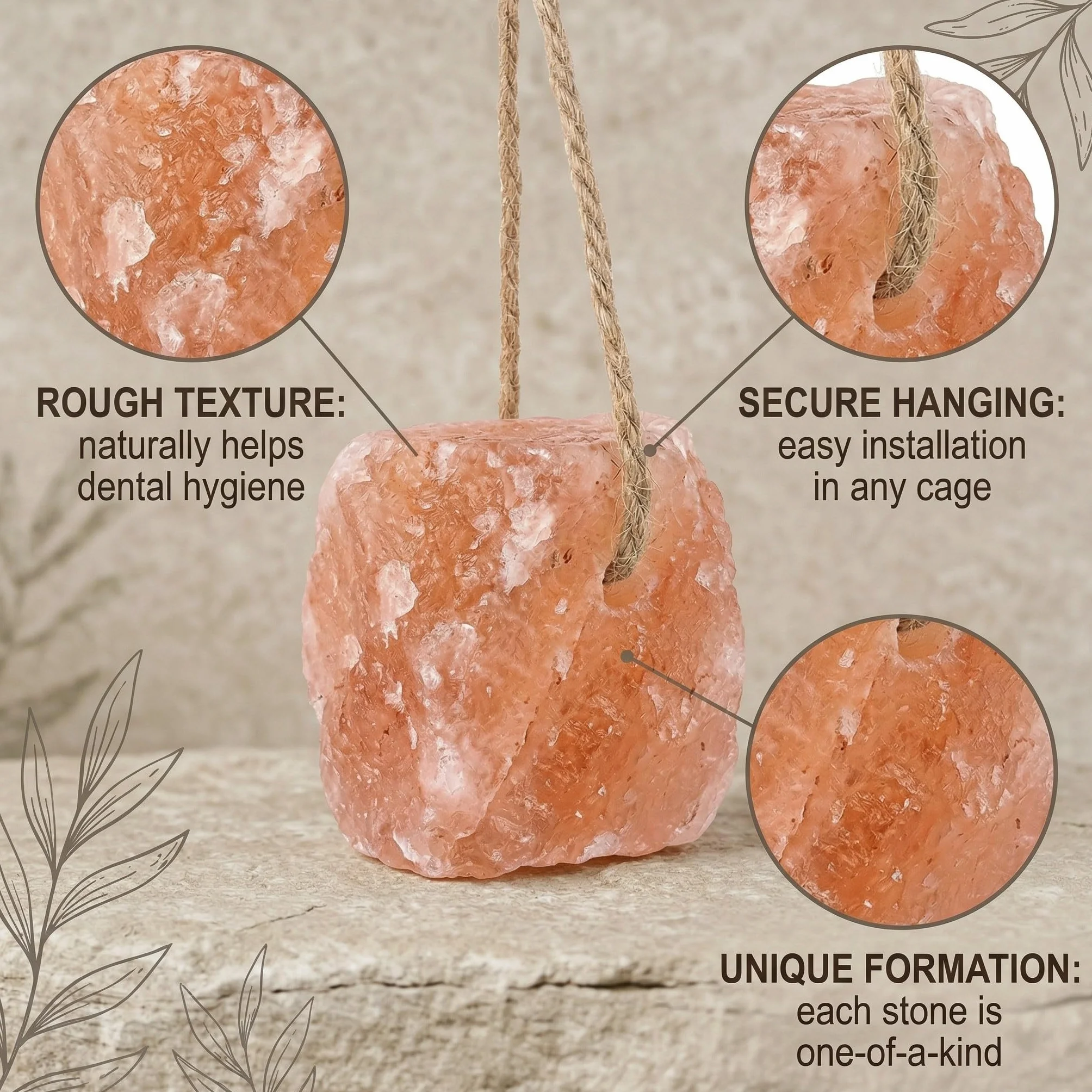 Lot de 2 Pierres à Lécher en Sel de l'Himalaya Naturel pour Chevaux, Chèvres et Bétail