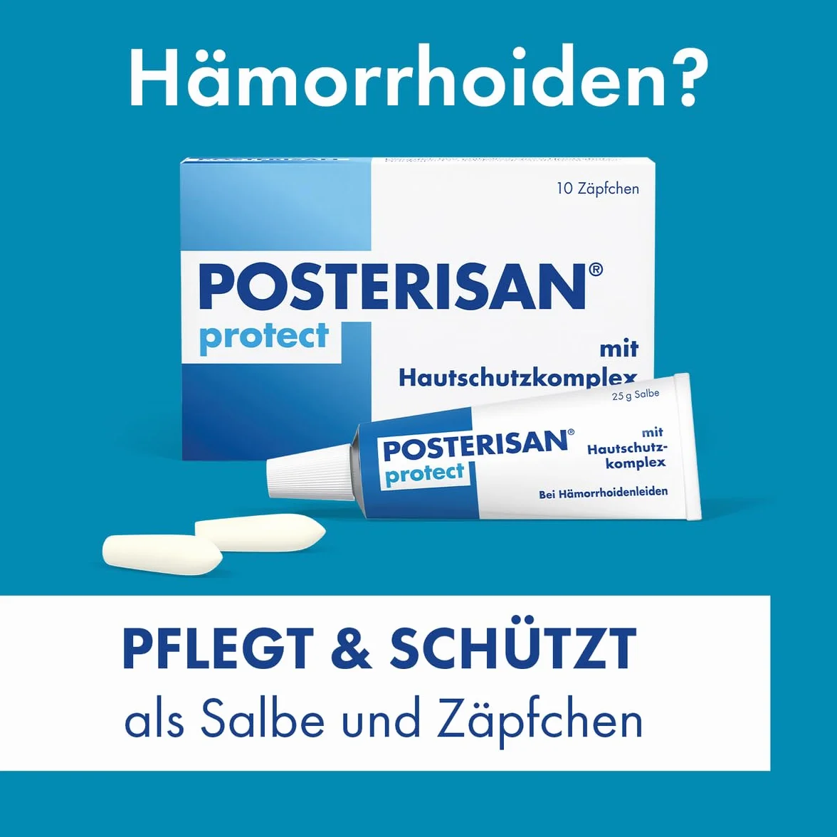 Posterisan protect Salbe bei Hämorrhoidenleiden mit Applikator, 25 g